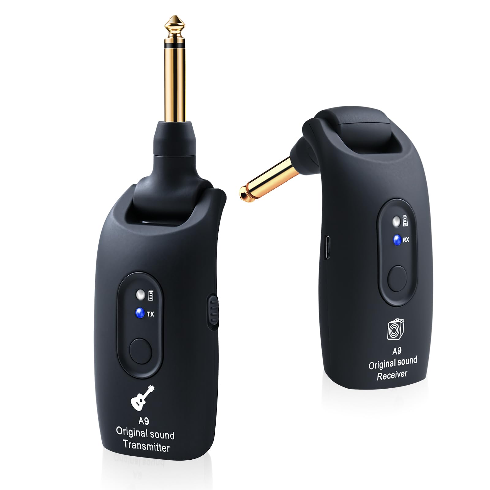 INGPARTNER 2.4GHz Wireless Guitar System Rechargeable Audio Wireless Transmitter Receiver for Guitar Bass Electric Instruments,O