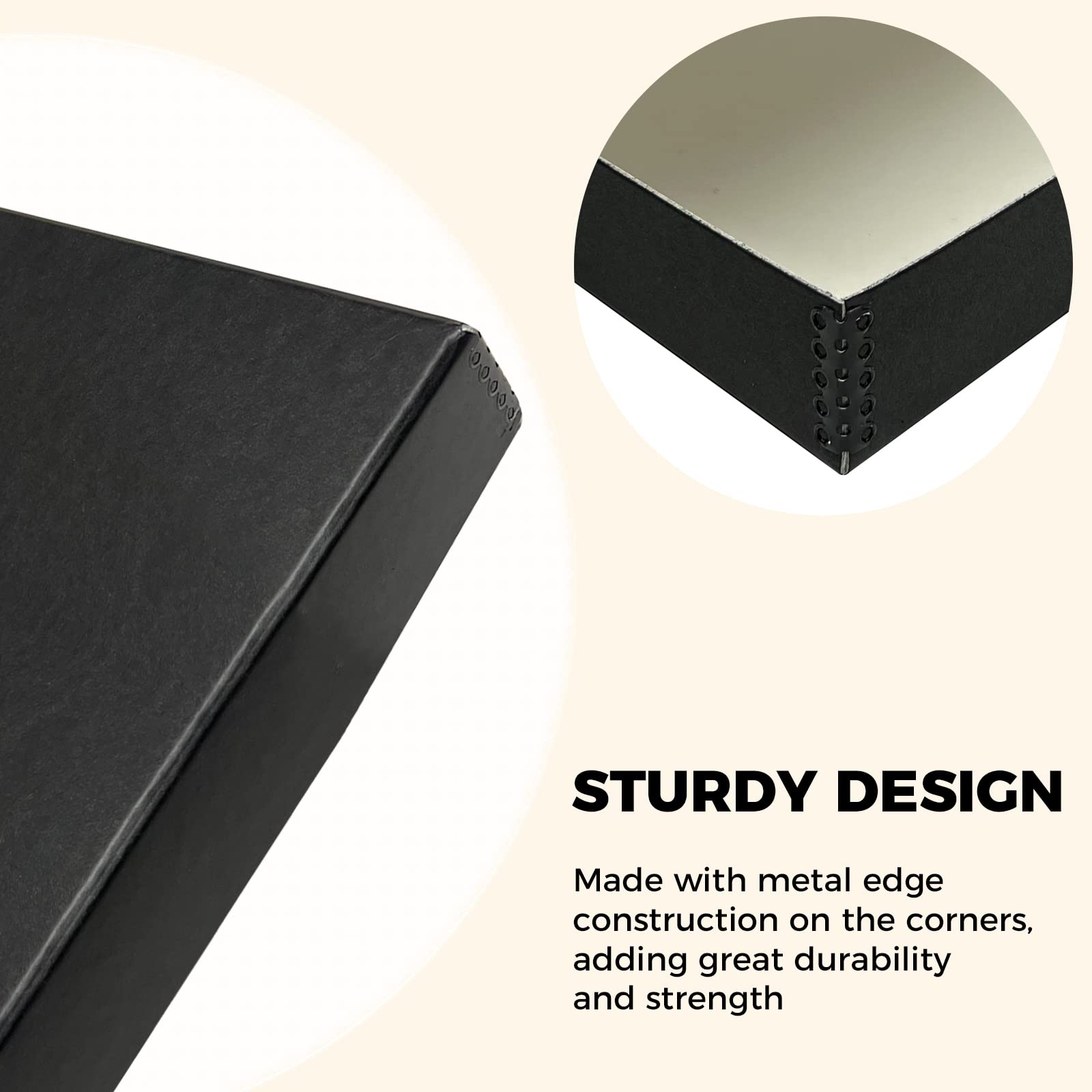 Golden State Art, Archival Folio Storage Box 13X19, Clamshell Design With Metal Edge, Preserve And Store Photos Documents Cards Prints Arts And Crafts Diy, Black