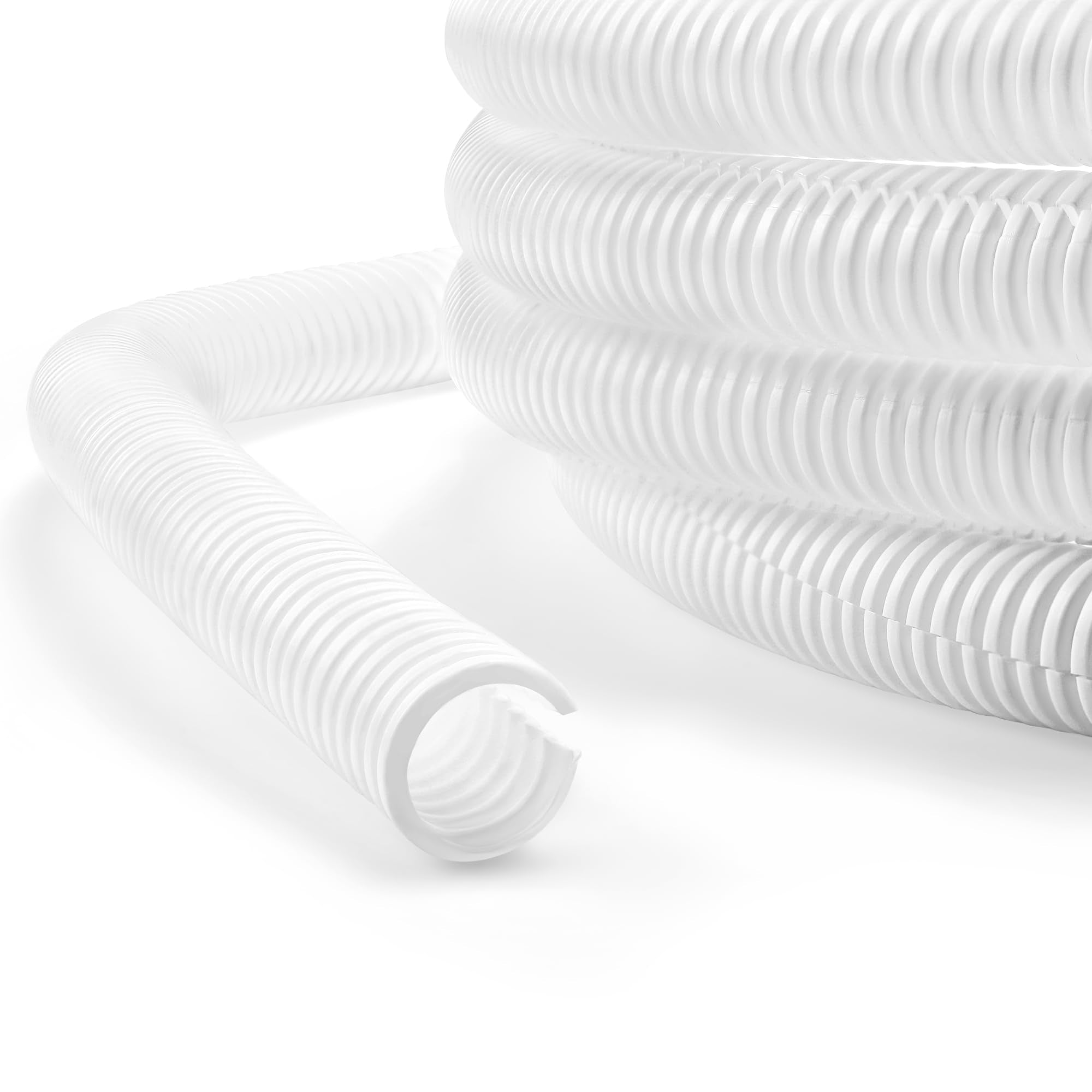 Yclyc Cable Management, 10Ft 1/2    Wire Loom Tubing Cord Protector, White Cable Sleeve Wire Wrap, Cord Wrap For Computer Cord O
