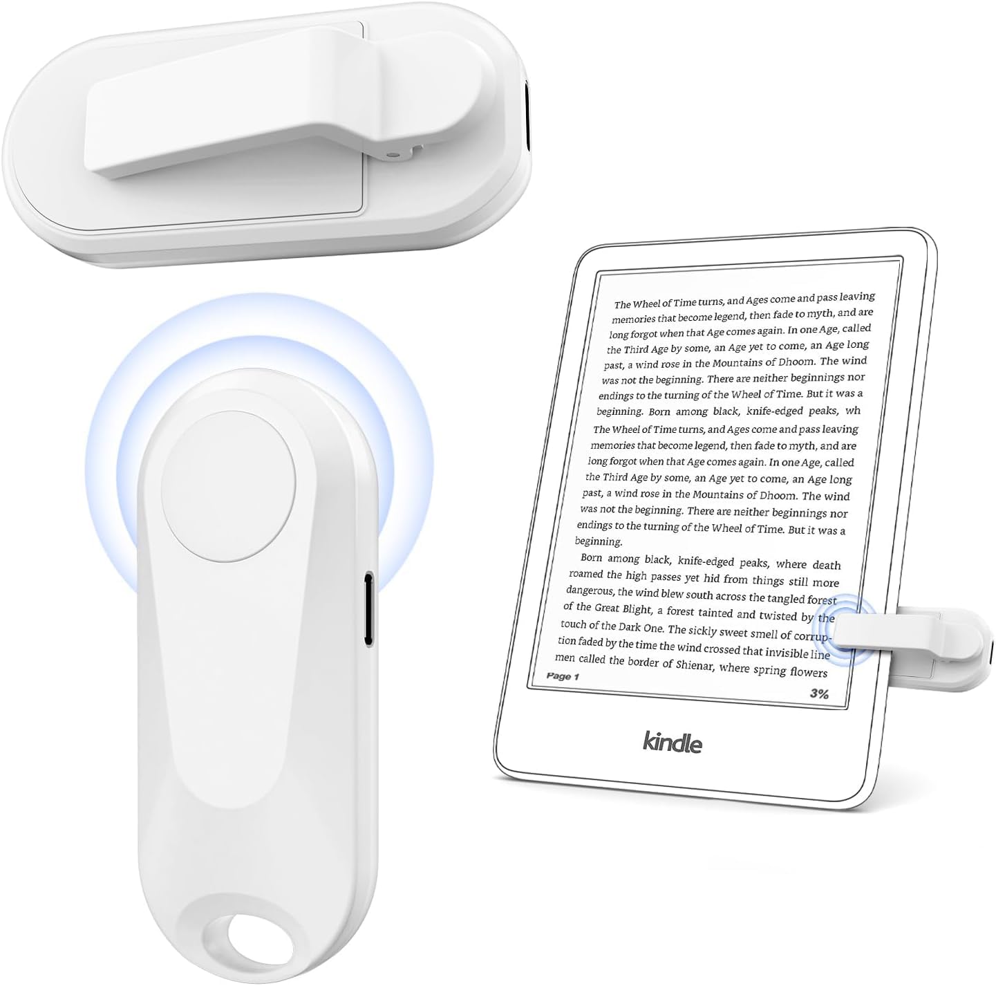 Jimzoo Remote Control Page Turner For Kindle Paperwhite Oasis Kobo Ereaders, Remote Camera Shutter And Video, Page Turner Clicke