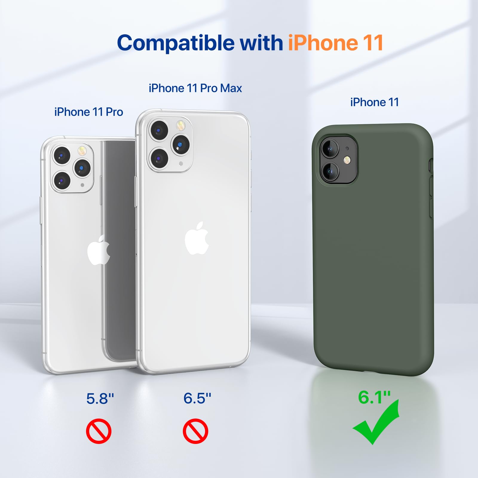 Miracase Designed For Iphone 11 Phone Case, With Screen Protector, Liquid Silicone Gel Rubber Full Body Drop Protection Shockpro