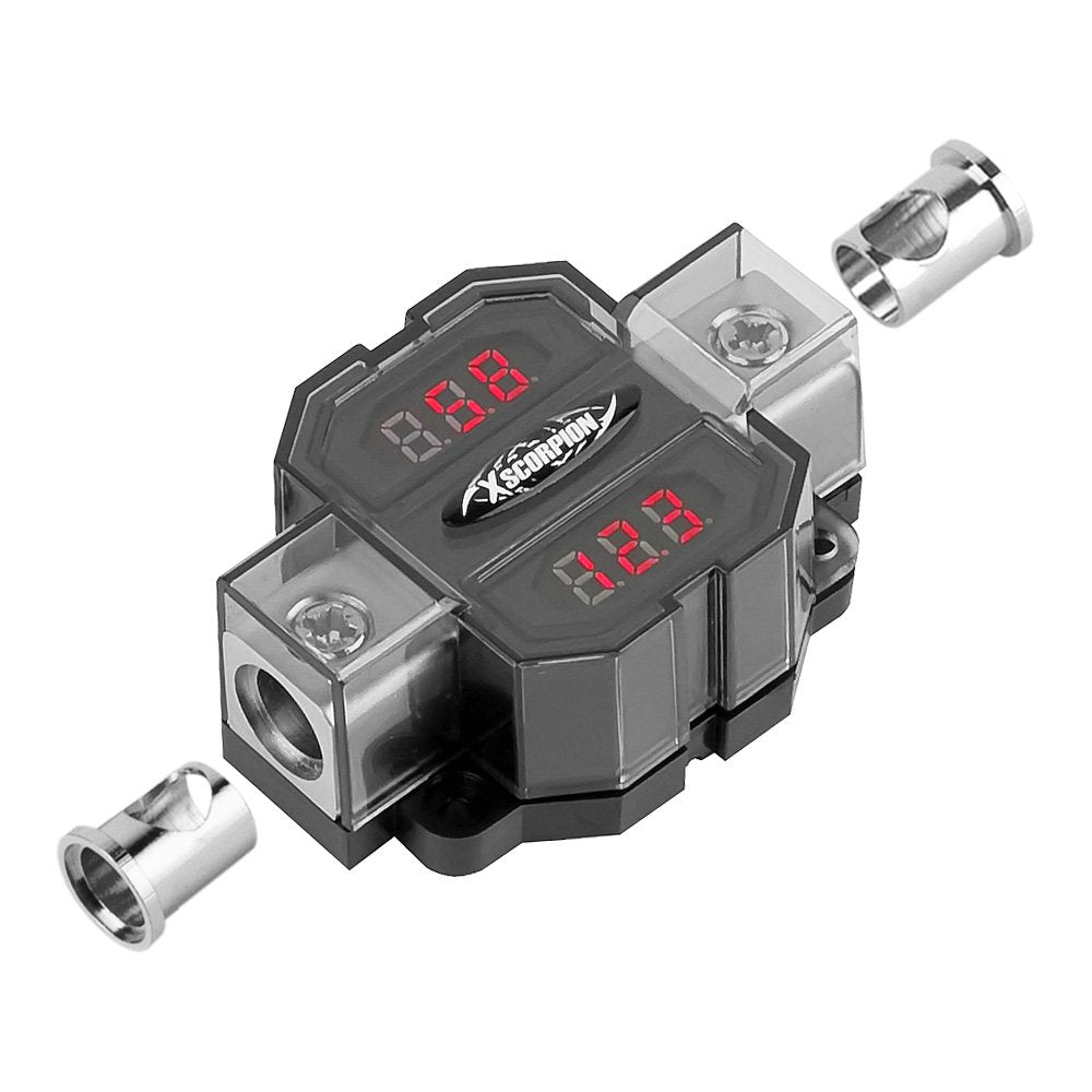 Xscorpion Dav02P Platinum Digital Amperage And Voltage Meter With 0/2 Gauge Input And Output