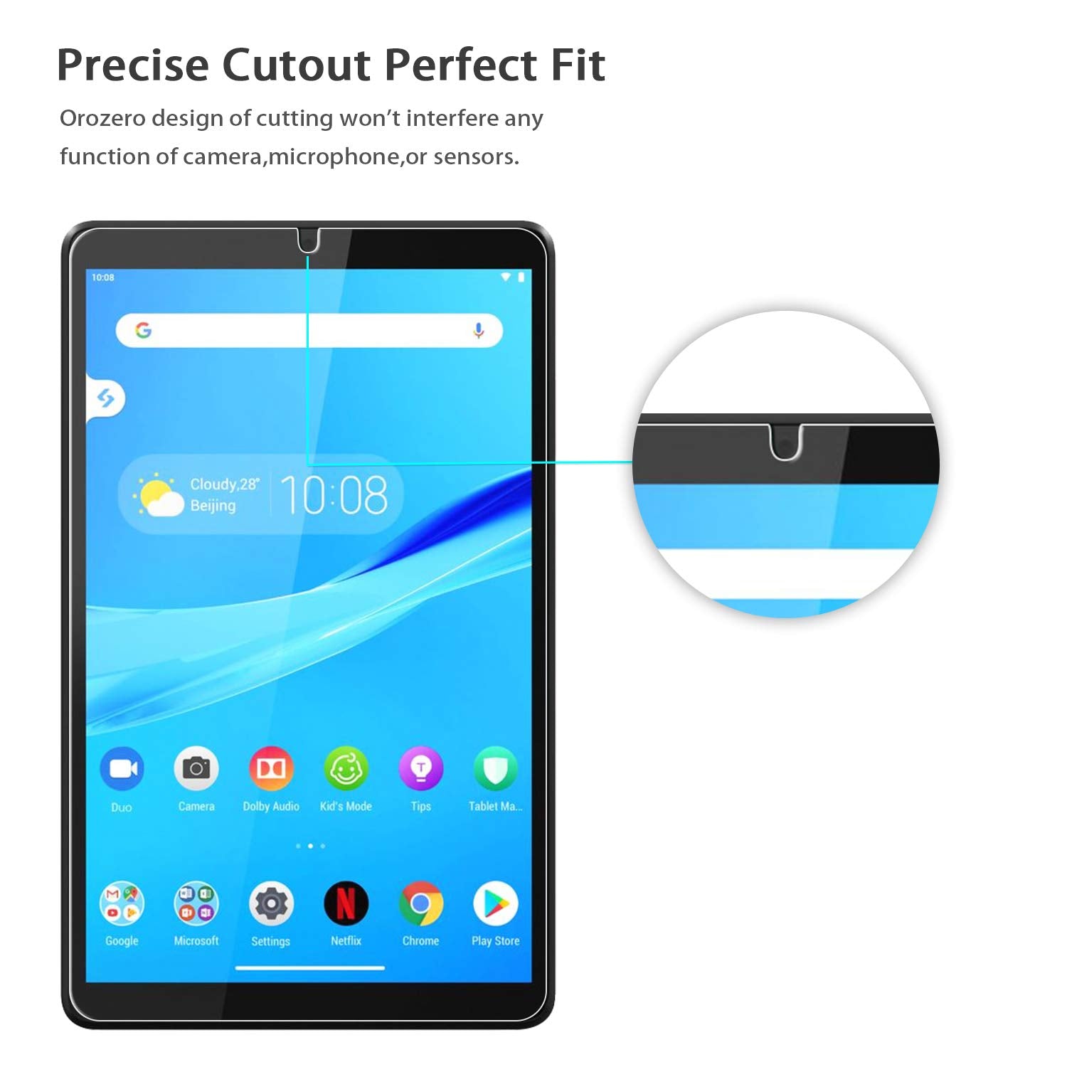 Orzero (2 Pack) Tempered Glass Screen Protector Compatible For Lenovo Tab M8 8 Inch (Not For Tab M8 4Th 2023), Protector De Pant
