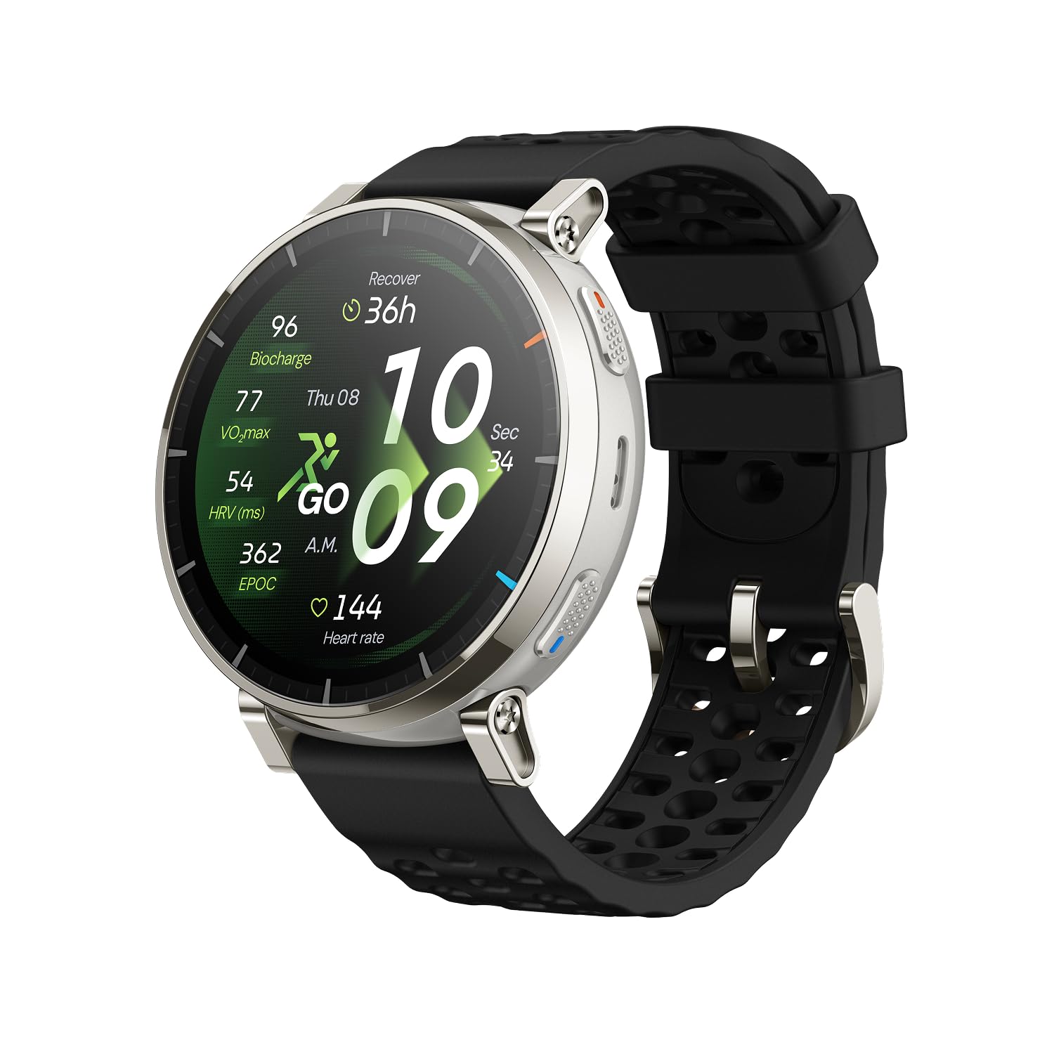 Amazfit Active 3 Premium GPS Running Smart Watch, 1.32 AMOLED Sapphire Display, 12-Day Battery, 4GB Storage, Offline Maps, 170+ 