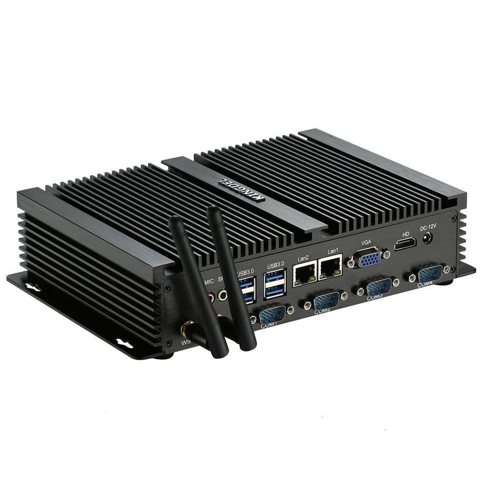 Kingdel Powerful Mini Desktop Computer, Fanless Industrial Pc, Core I5 Dual Core Cpu, 8Gb Ram, 512Gb Ssd, 2Xnics, 4Xcom Rs232, H