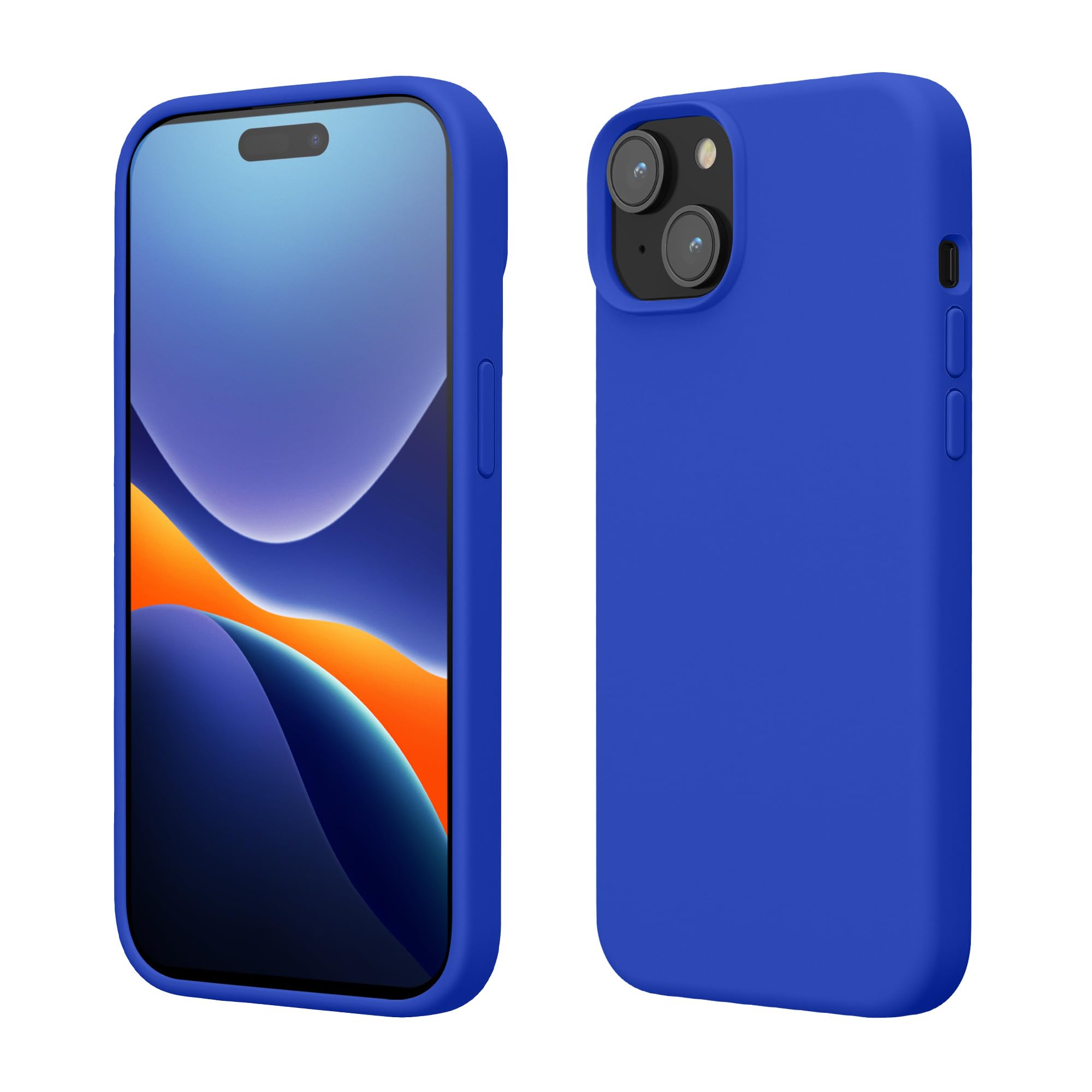 kwmobile Case Compatible with iPhone 15 Plus Case - Slim Soft TPU Silicone Cover - Baltic Blue