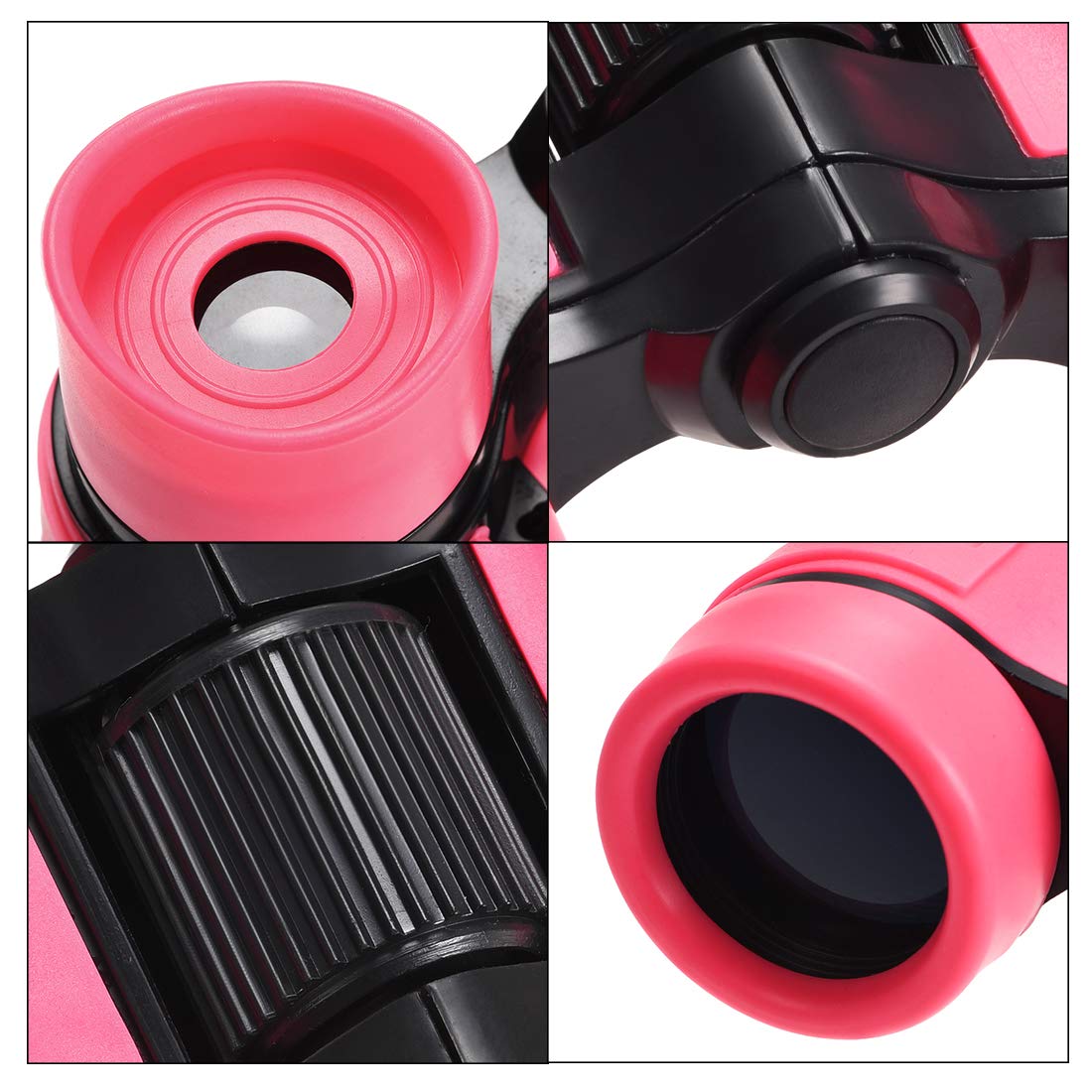 Uxcell Binoculars 4X30 Compact Foldable Binoculars Shock Proof Pink With Neck Strap For Bird Watching Hiking Camping