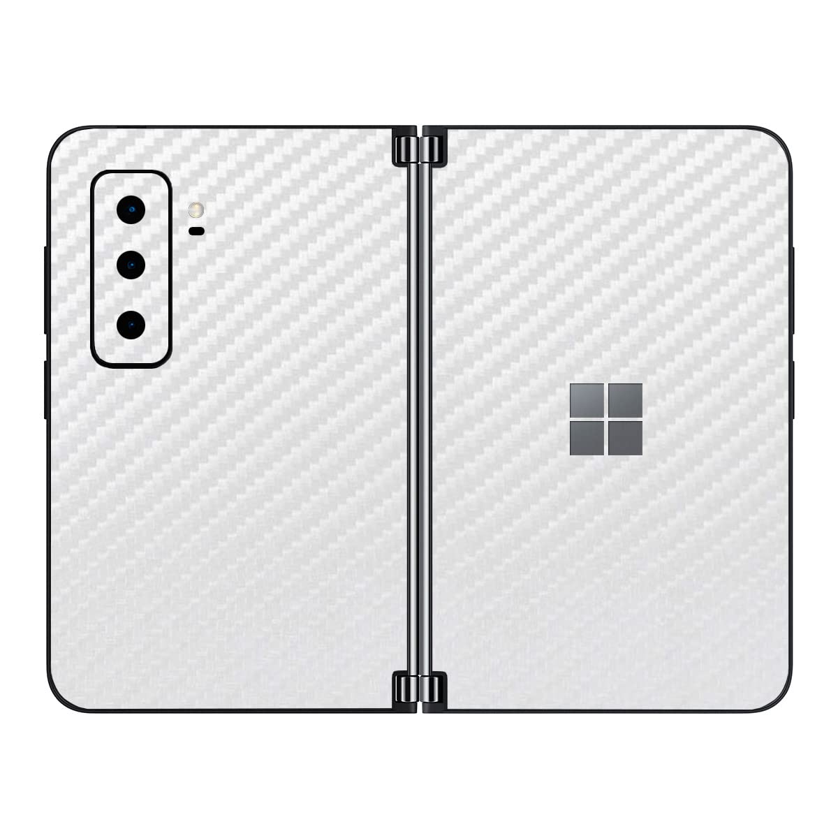 SopiGuard Sticker Skin for 2021 Microsoft Surface Duo 2 2nd Gen Edge-to-Edge Front and Rear Panels Vinyl Decal (Carbon White)