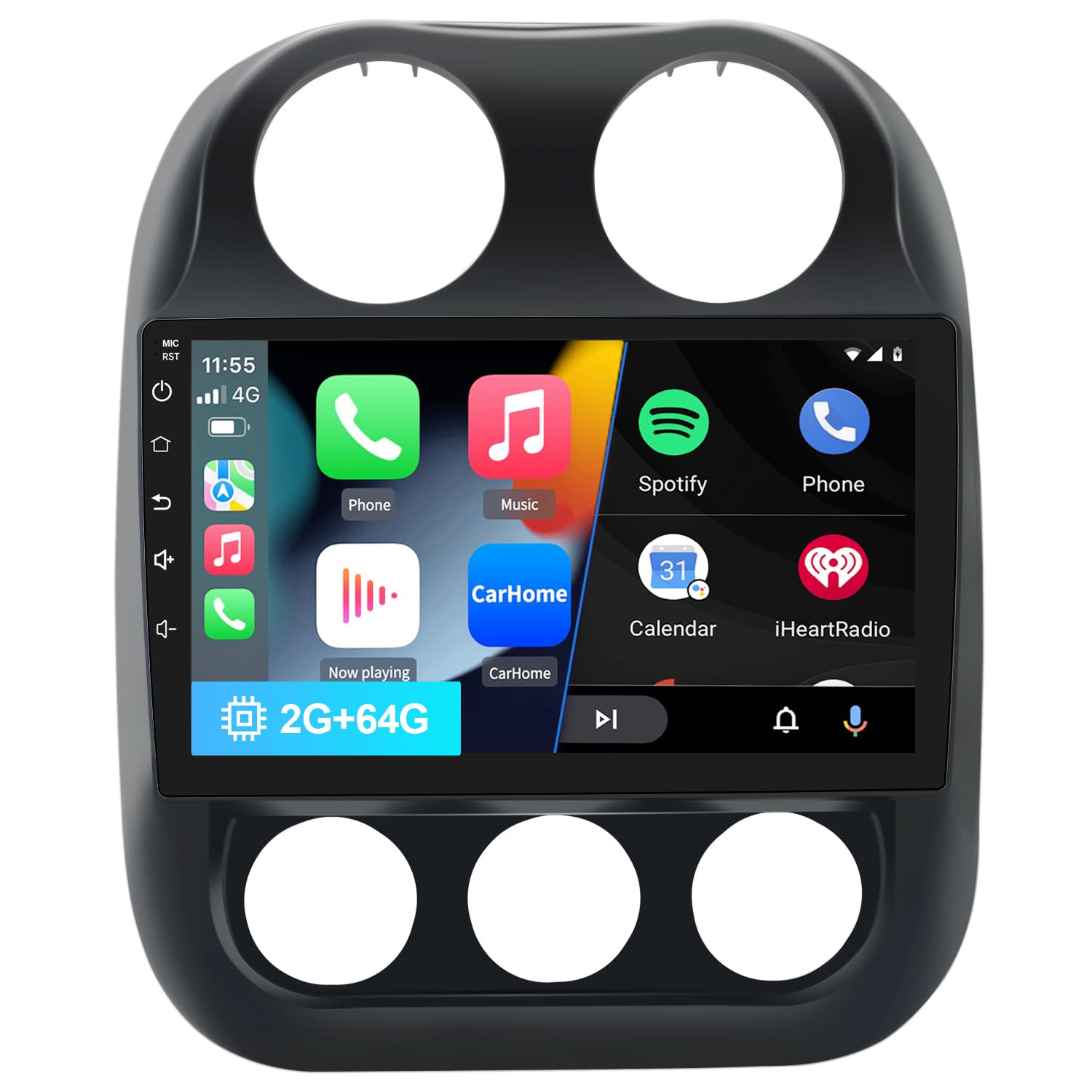 10.1 Inch Car Stereo Radio [2Gb+64Gb] Compatible For Jeep Patriot Compass 2010 2016 With Wireless Carplay Android Auto,Android 1