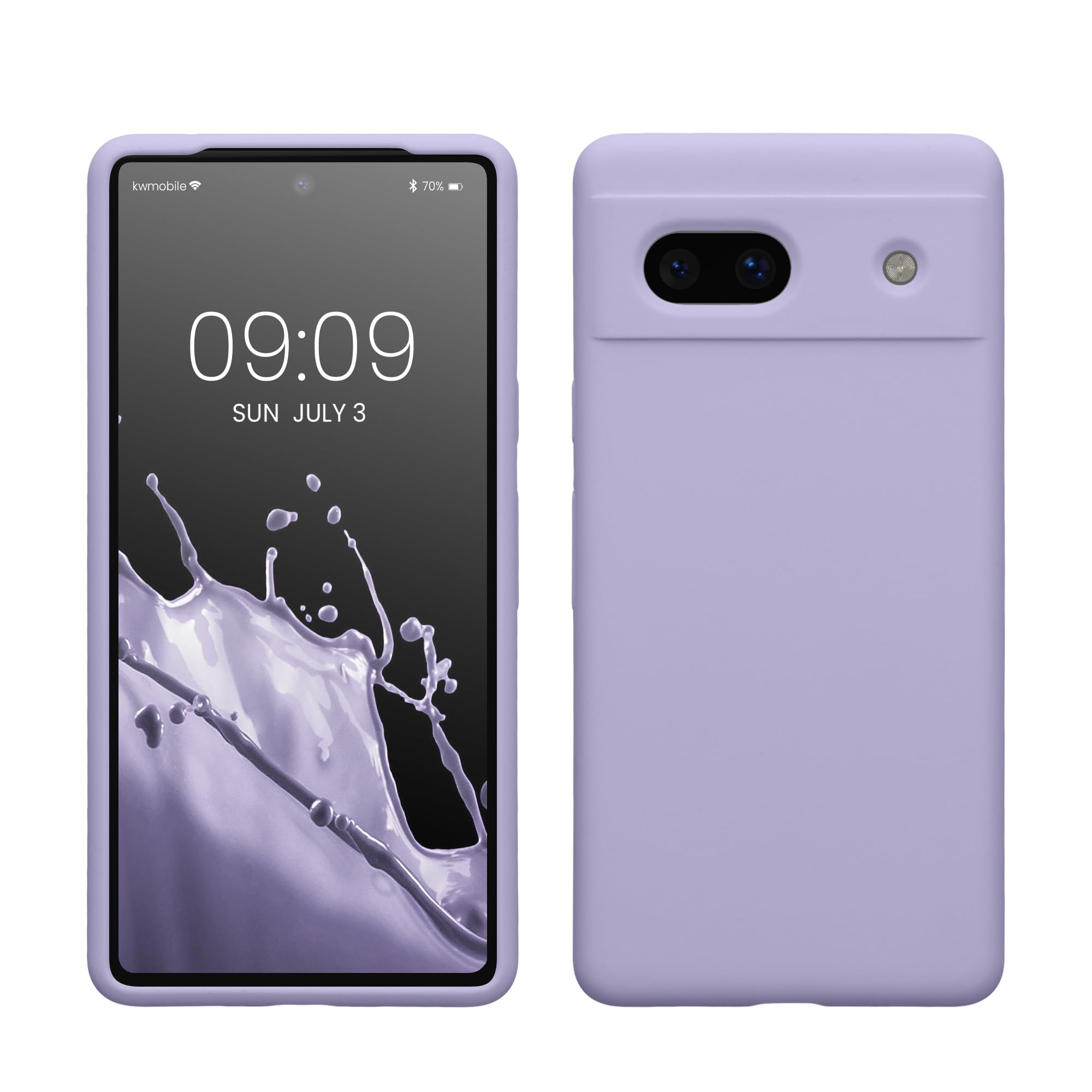 kwmobile Case Compatible with Google Pixel 7a Case - TPU Silicone Phone Cover with Soft Finish - Lavender