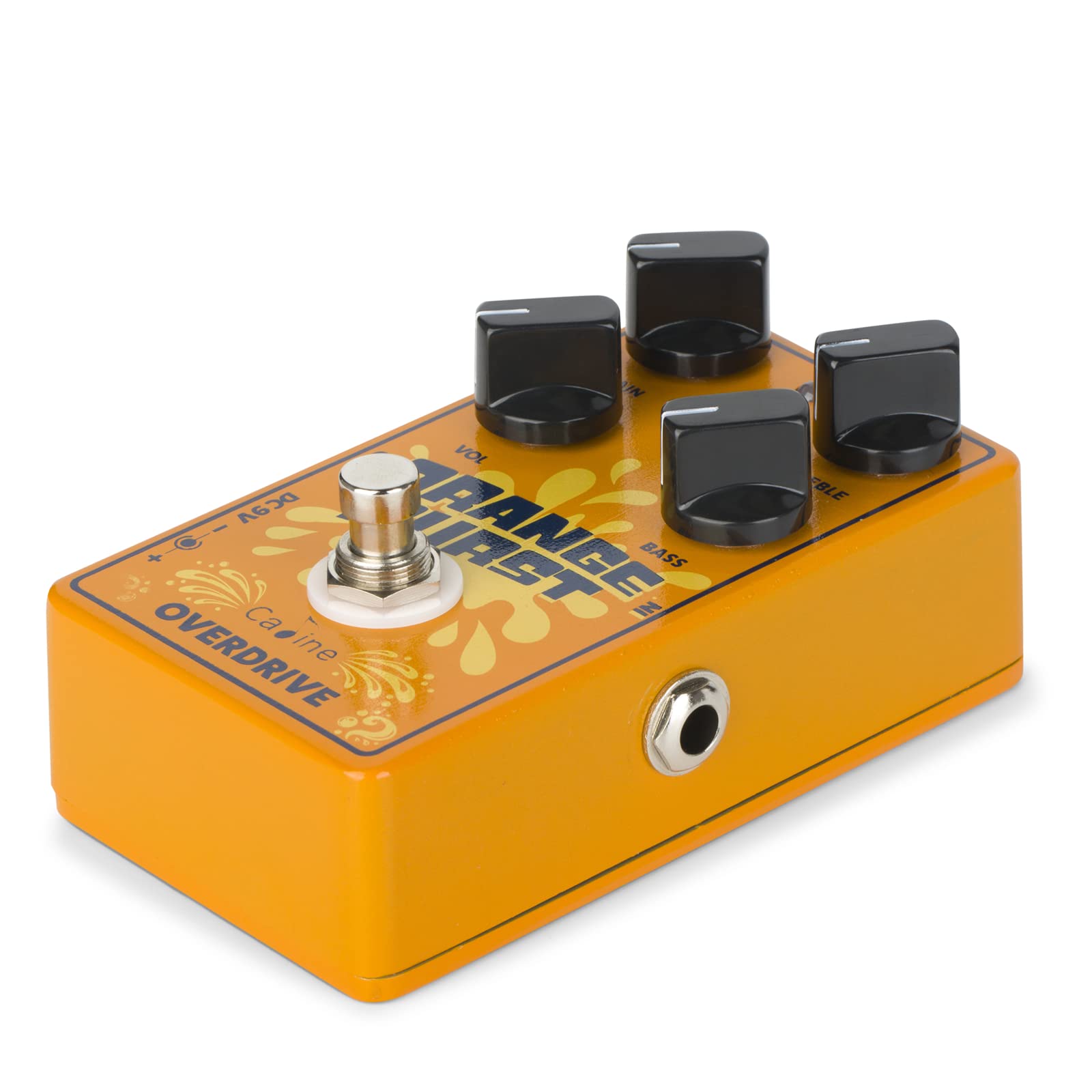 Caline Cp 516 Orange Burst Overdrive Guitar Effect Pedal True Bypass Design White Knobs