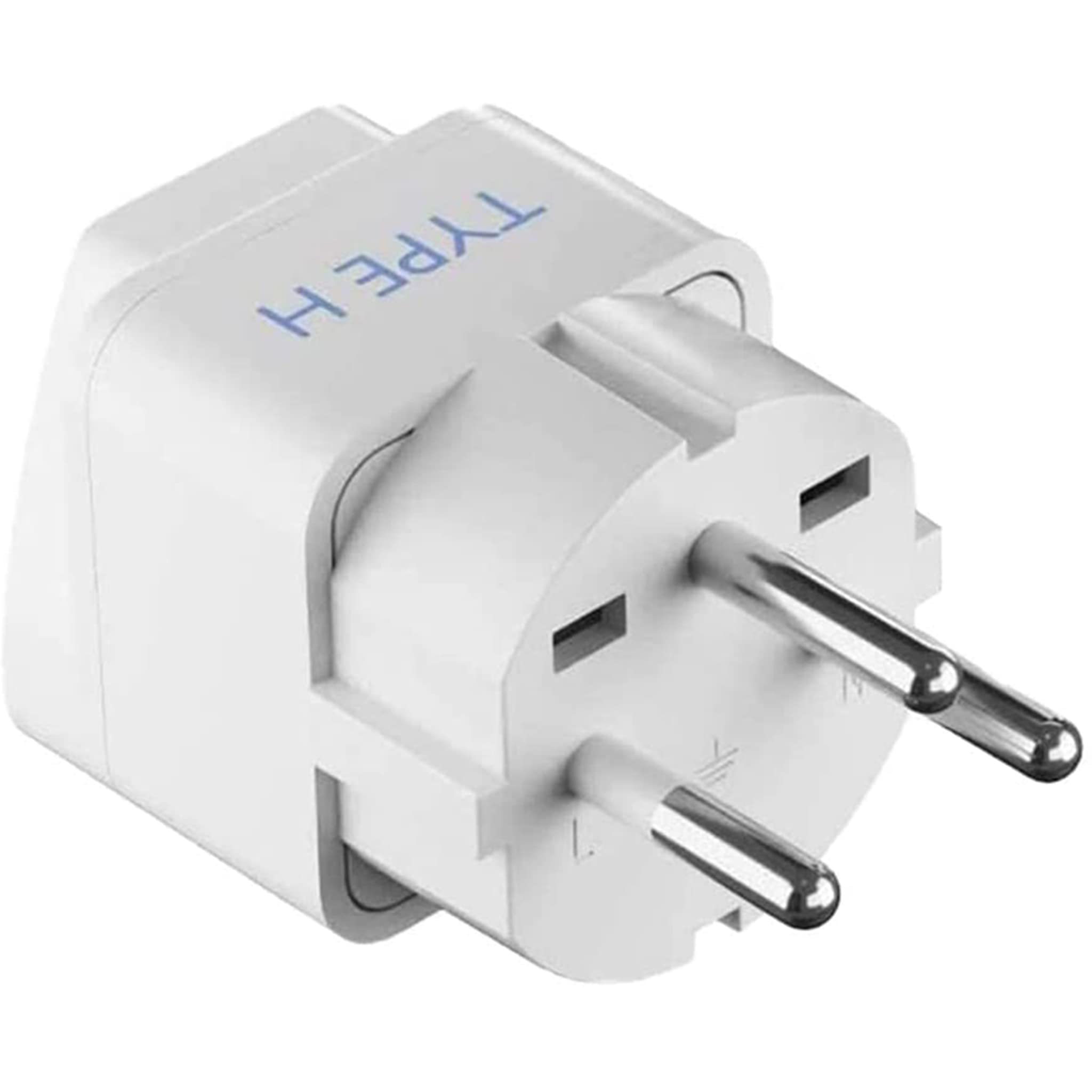 Ceptics Israel Power Adapter Travel Universal Plug,Works In Palestine,Jerusalem,Holy City Perfect For Charging Your Electronic Devices (Type H)  Safe Grounded Connection 3 Pack (Gp 14 3Pk),White
