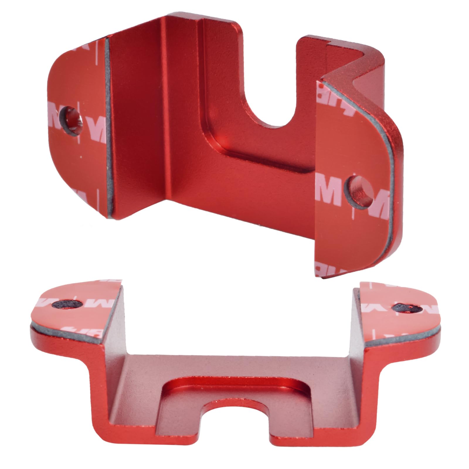 Hys Single Side Radio Car Mount, Universal Ham Cb Radio Microphone Mic Hanger Holder Mounting Kit With Screws For Handheld Cb & Vhf Uhf Handheld Radios&Shoulder Speaker Mic(Red 1Pc)