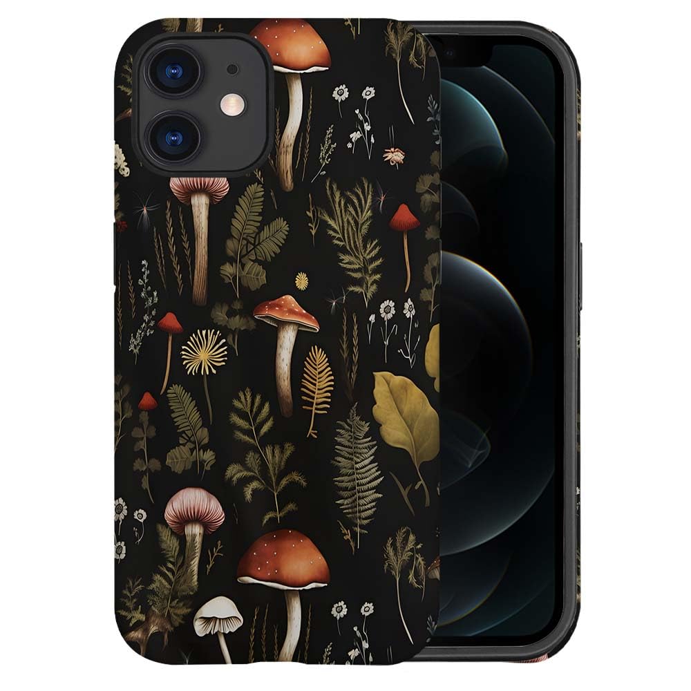 Seized Case Compatible With For Iphone 12,Vintage Mushroom Snail Daisy Leaf Phone Case For Girl Women Boy Men,Durable Protection