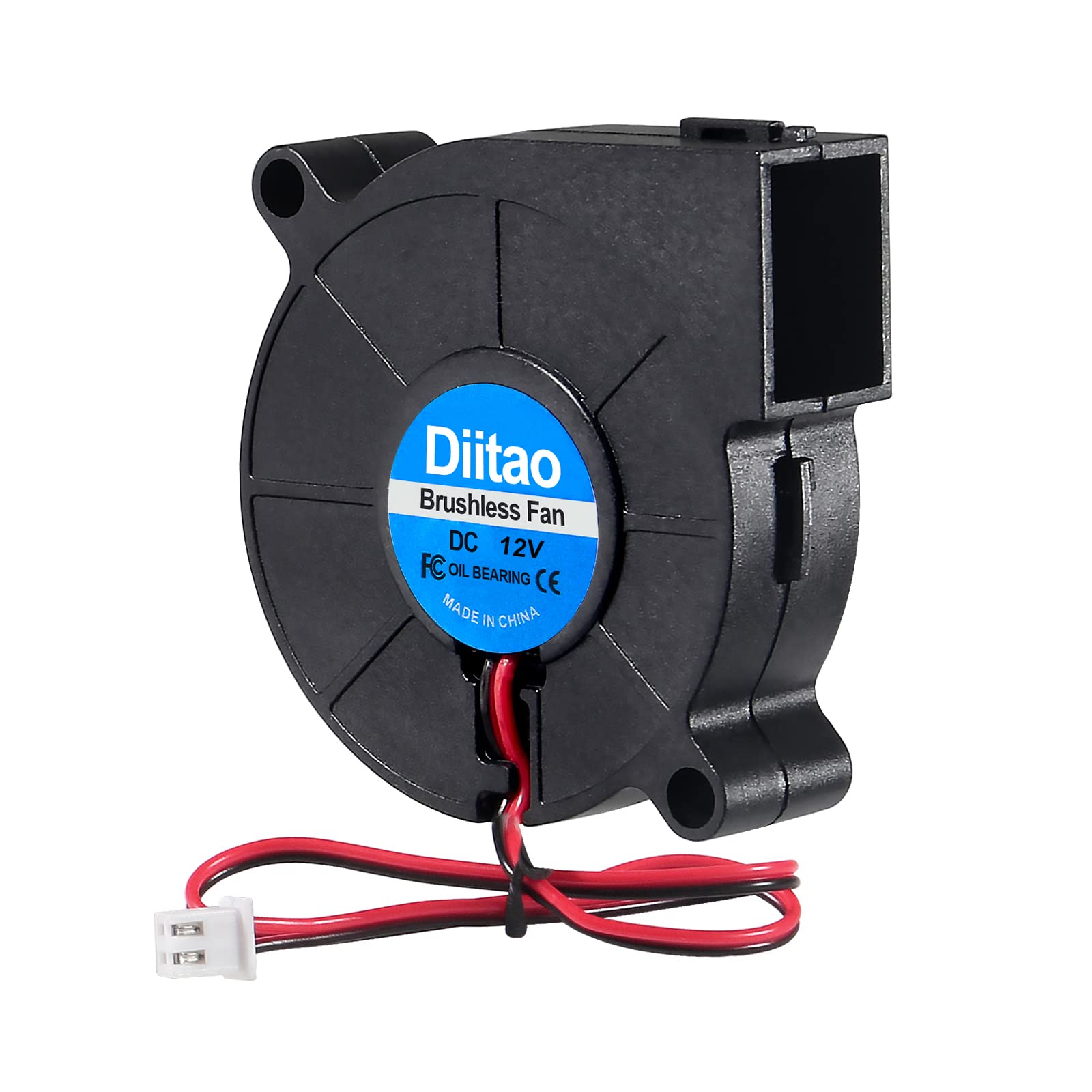 Diitao 4Pcs 5015 Cooling Blower Fan Dc 12V Fans Brushless Cooling Blower Fans 50X50X15Mm 2 Pin For 3D Printer Small Appliances(D