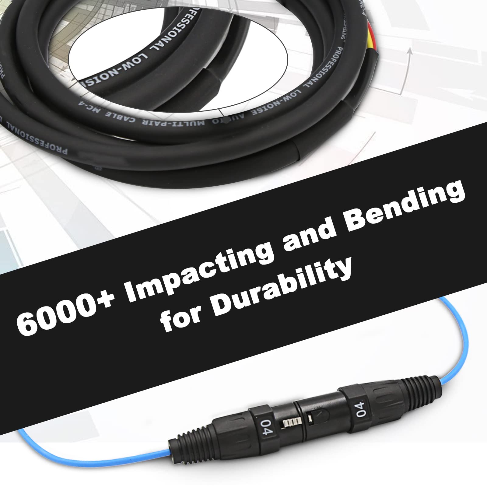 Jamesin 4 Channel Xlr Male To Female Snake Cable, 10 Feet, With Color Coded Microphone Audio Cable, For Stage And Recording Stud