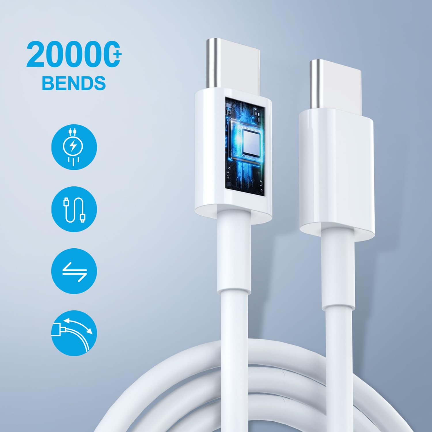 Jozashon Iphone 15 Charger Fast Charging, 2 Pack Type C Wall Charger Adapter With 10Ft Long Usb C To Usb C Quick Charge Data Syn