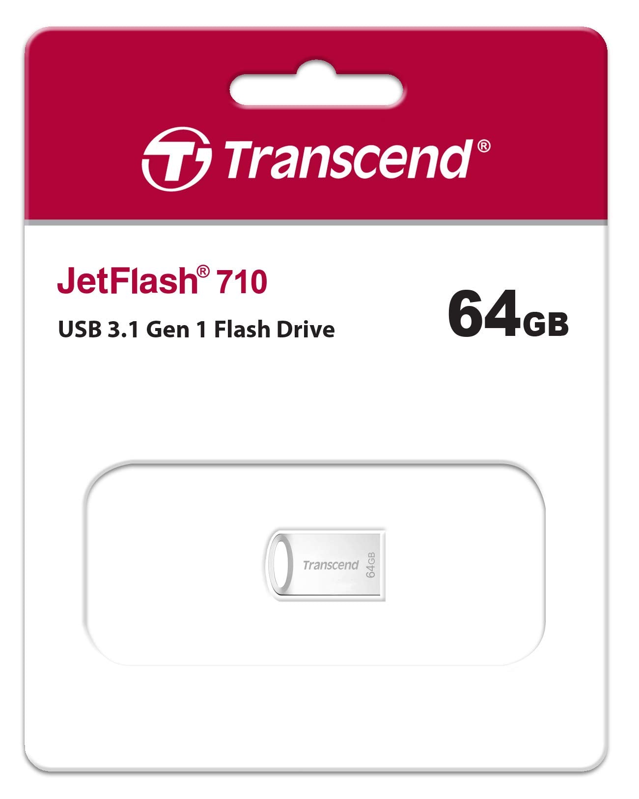 Transcend 64Gb Jetflash 710 Usb 3.1/3.0 Flash Drive (Ts64Gjf710S), Silver