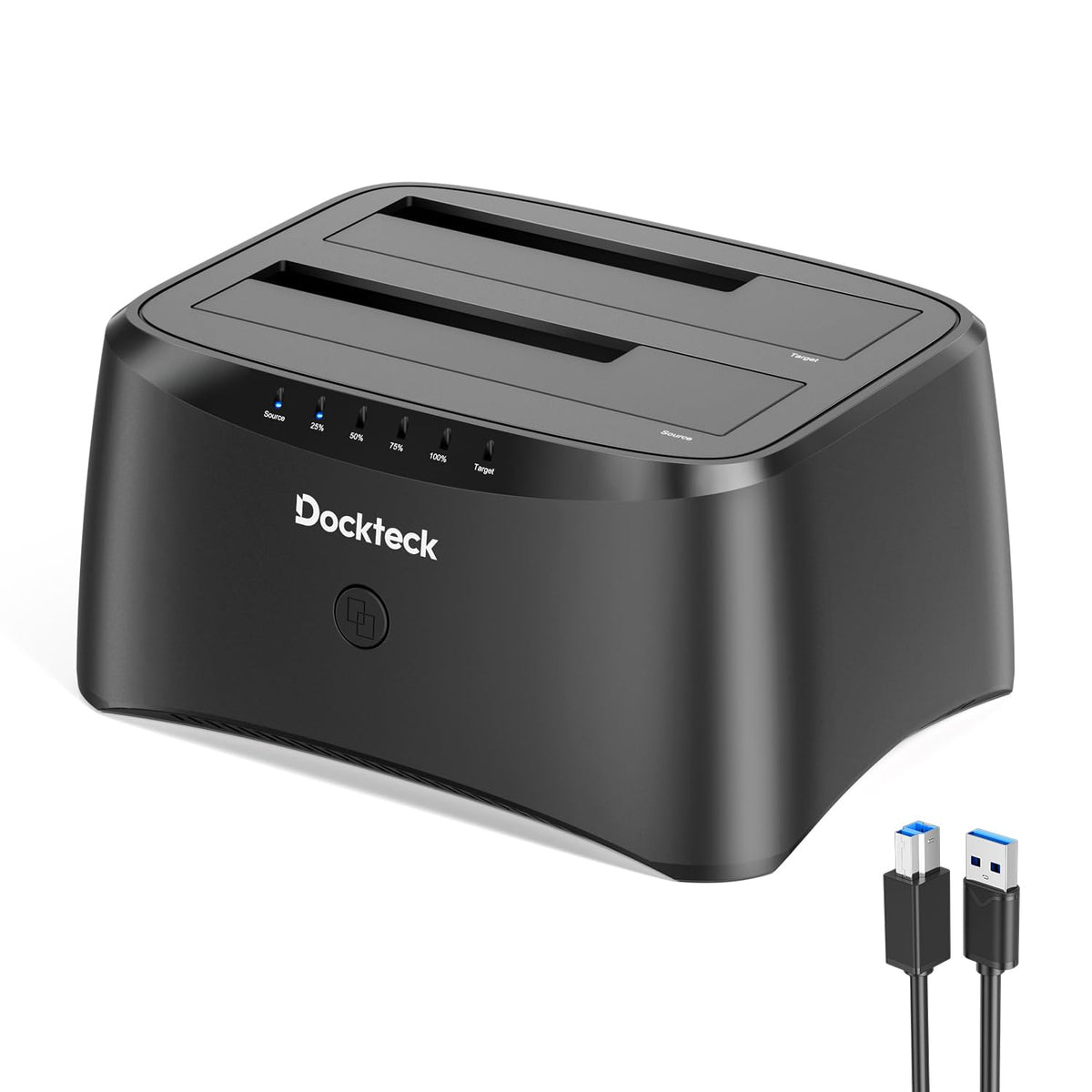 Hard Drive Docking Station, Dockteck Usb 3.0 To Sata Dual Bay External Hard Drive Enclosure For 3.5 Or 2.5 Inch Sata Hdd Ssd Wit