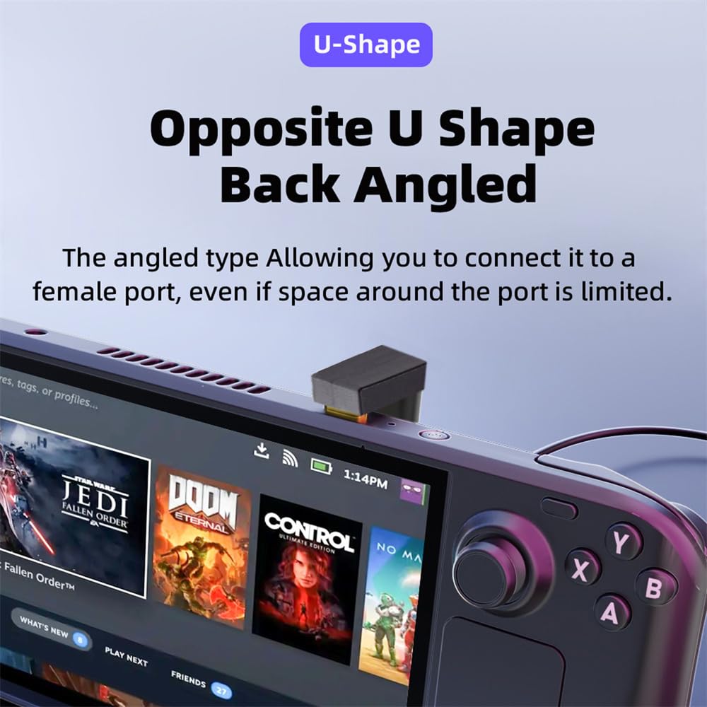 Xiwai 180 Degree Up & Down Angled Type C Usb C Otg To Usb 3.0 Female Extension Adapter For Cell Phone & Tablet