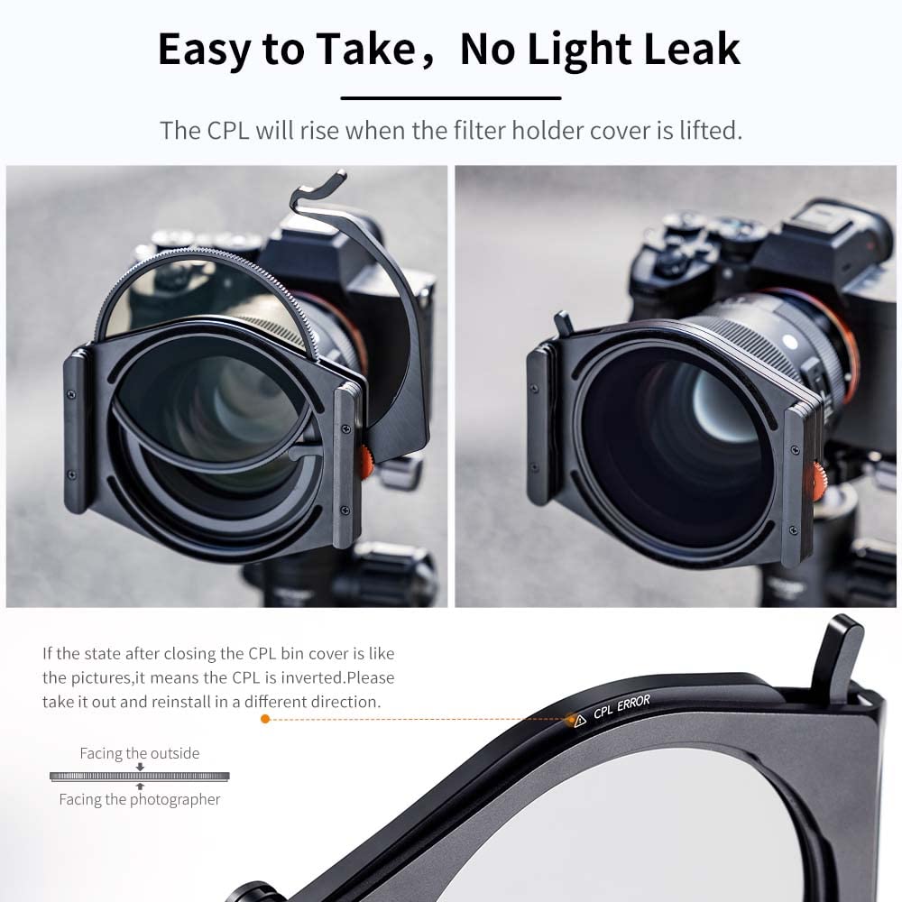 K&F Concept X Pro Square Filter Holder System Kit (Filter Holder + 95Mm Circular Polarizer + Square Nd1000 Filter + 4 Filter Ada