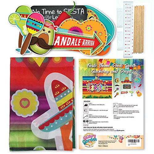 Fiesta Theme Photography Backdrop & Studio Props Kit, Cinco De Mayo Party Decorations, Mexican Photo Booth Background For Pictur