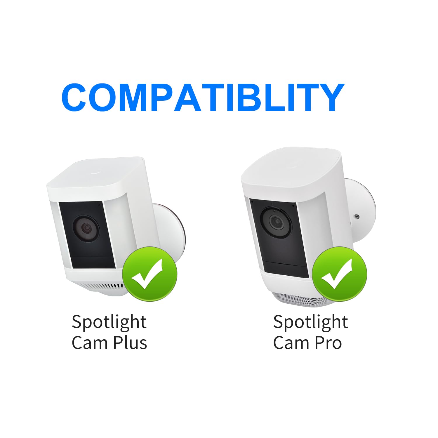 Prestantious Wall Mount Bracket Compatible With Ring Spotlight Cam Plus/Pro, Adjustable Mounting Bracket Camera Holder, Wall Cei