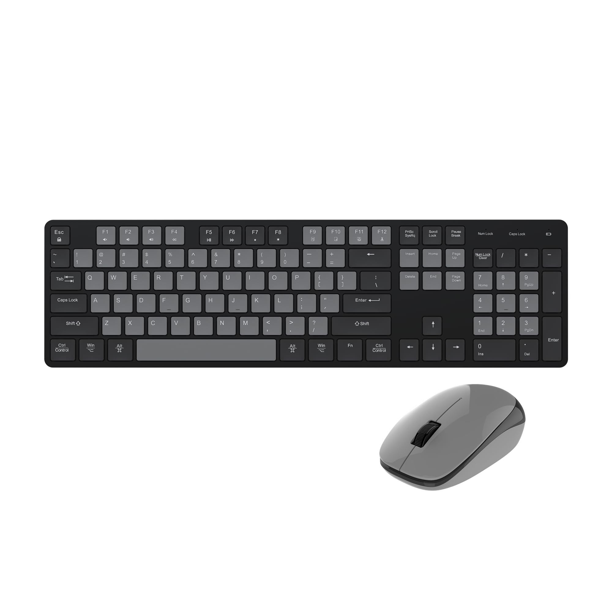 Wireless Keyboard And Mouse Combo, Ultra Slim Silent Scissor Switch Design, Quiet Full Size Keyboards With Number Pad, Compatibl