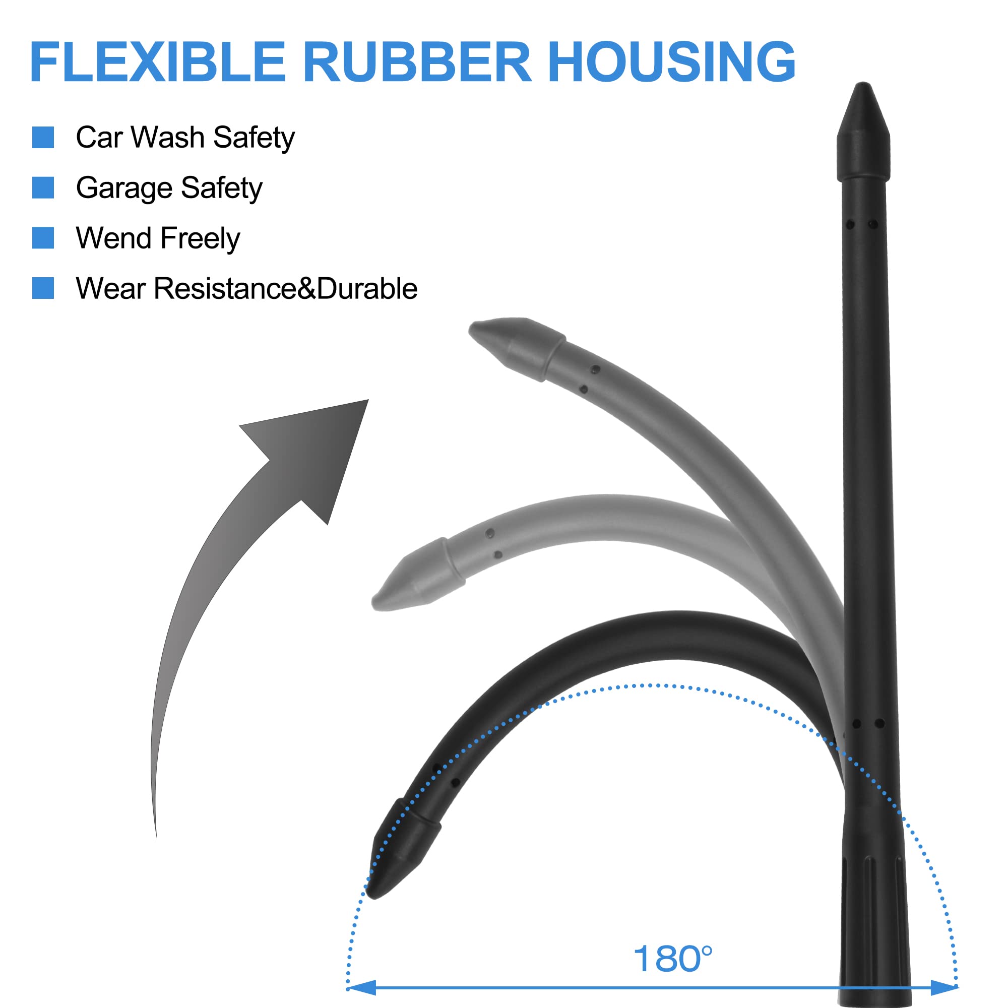 Ksaauto 8'' Rocket Style Car Truck Antenna For Gm Chevy Silverado 1500 2500 3500 Hd Avalanche Traverse Equinox Gmc Sierra 1500 2