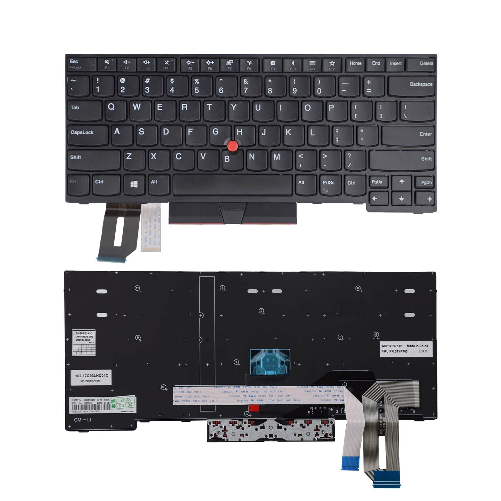 Sunmall Replacement Keyboard Compatible With Lenovo Ibm Thinkpad E480 E490 E495 L380 L390 L480 L490 T480S T490 T495 R480 R490 S2
