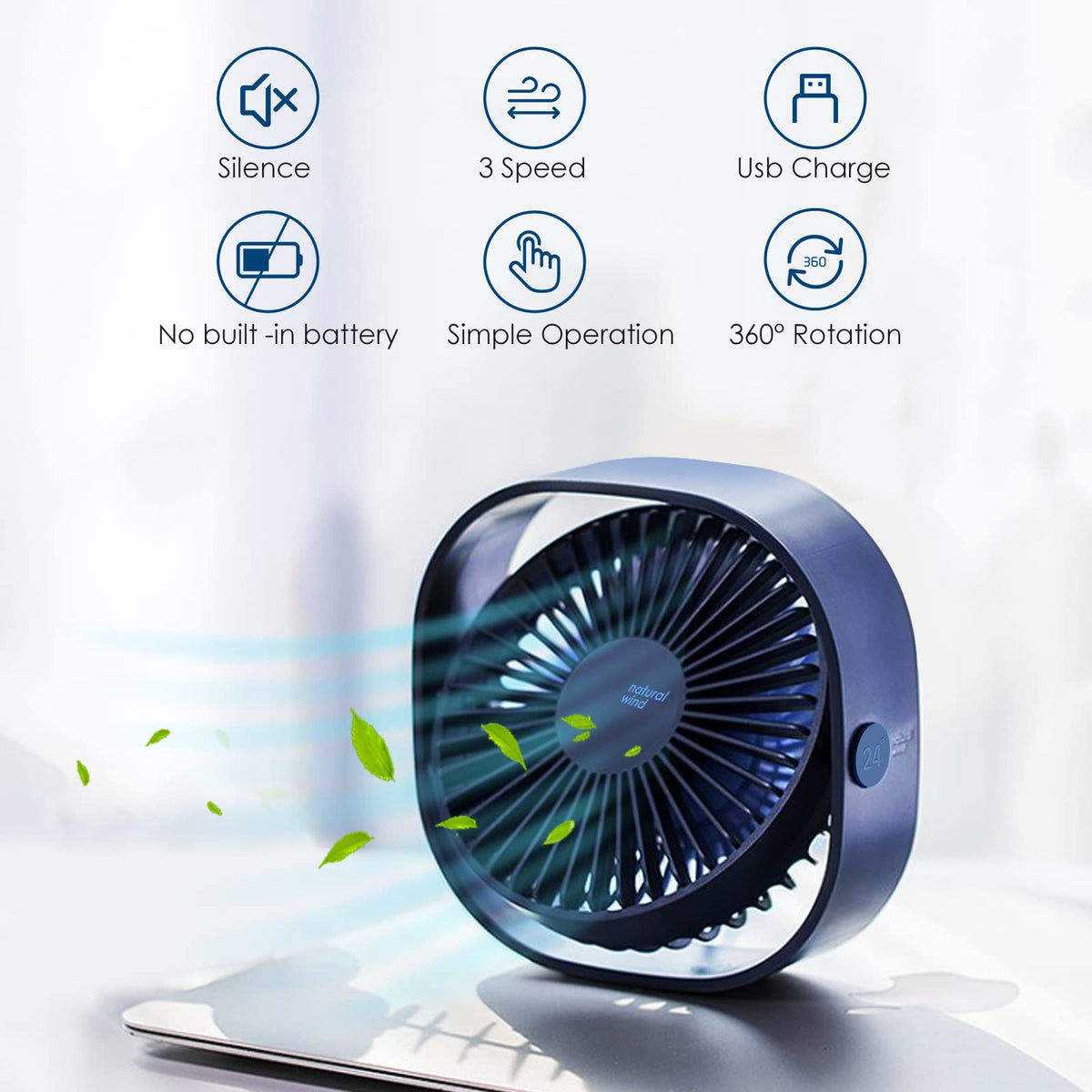 Simpeak Usb Fan Simpeak Small USB Fan Small Quiet Portable USB Powered ONLY (No Battery ...