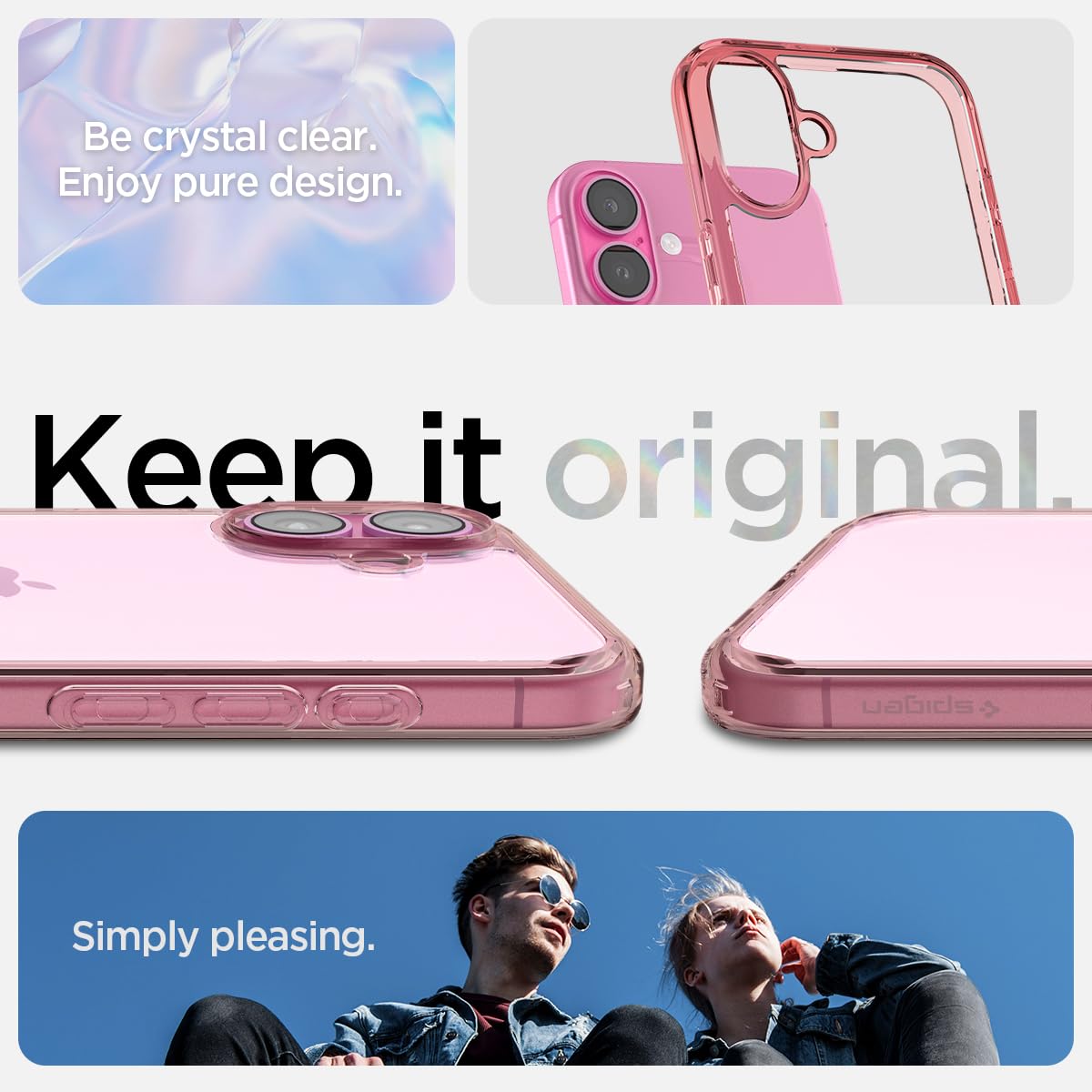 Spigen Ultra Hybrid Designed For Iphone 16 Case [Not Compatible With Magsafe], [Anti Yellowing], [Military Grade Protection]   R