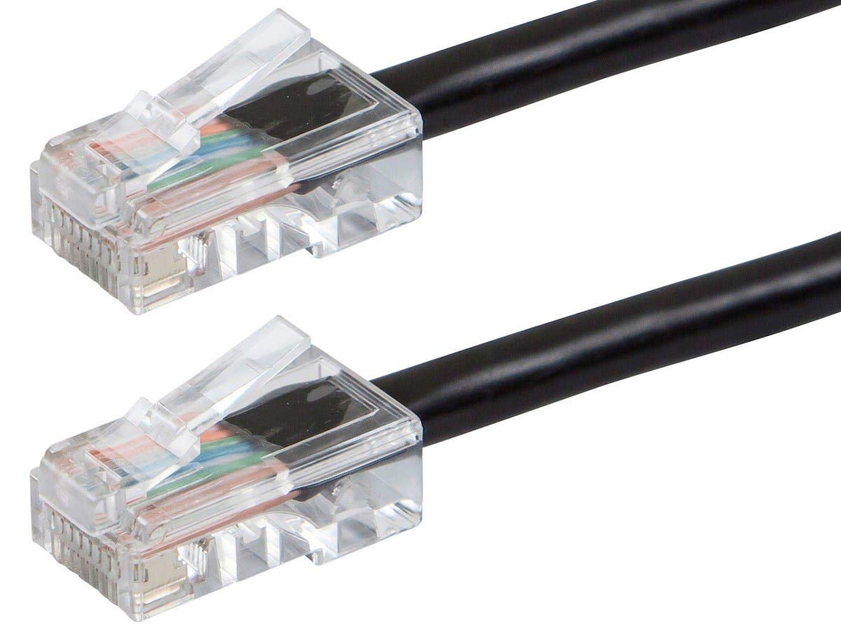 Monoprice Cat6 Ethernet Patch Cable   Rj45, Stranded, 550Mhz, Utp, 24Awg, 3 Feet, Black   Zeroboot Series