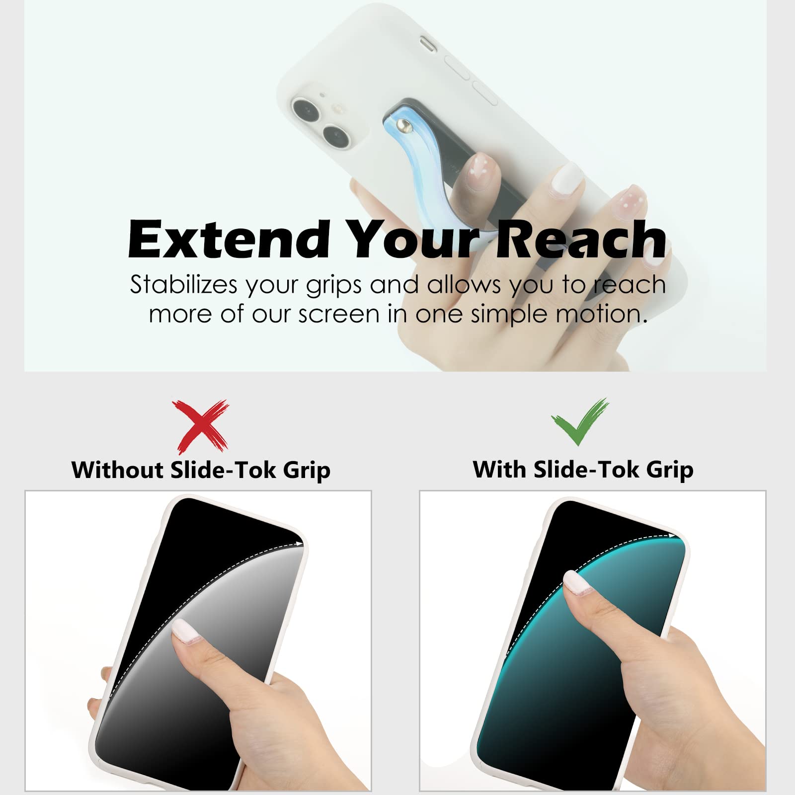 Weewooday 6 Pieces Phone Strap Grip Holder Finger Cell Phone Grip Telescopic Phone Finger Strap Stand Universal Finger Kickstand