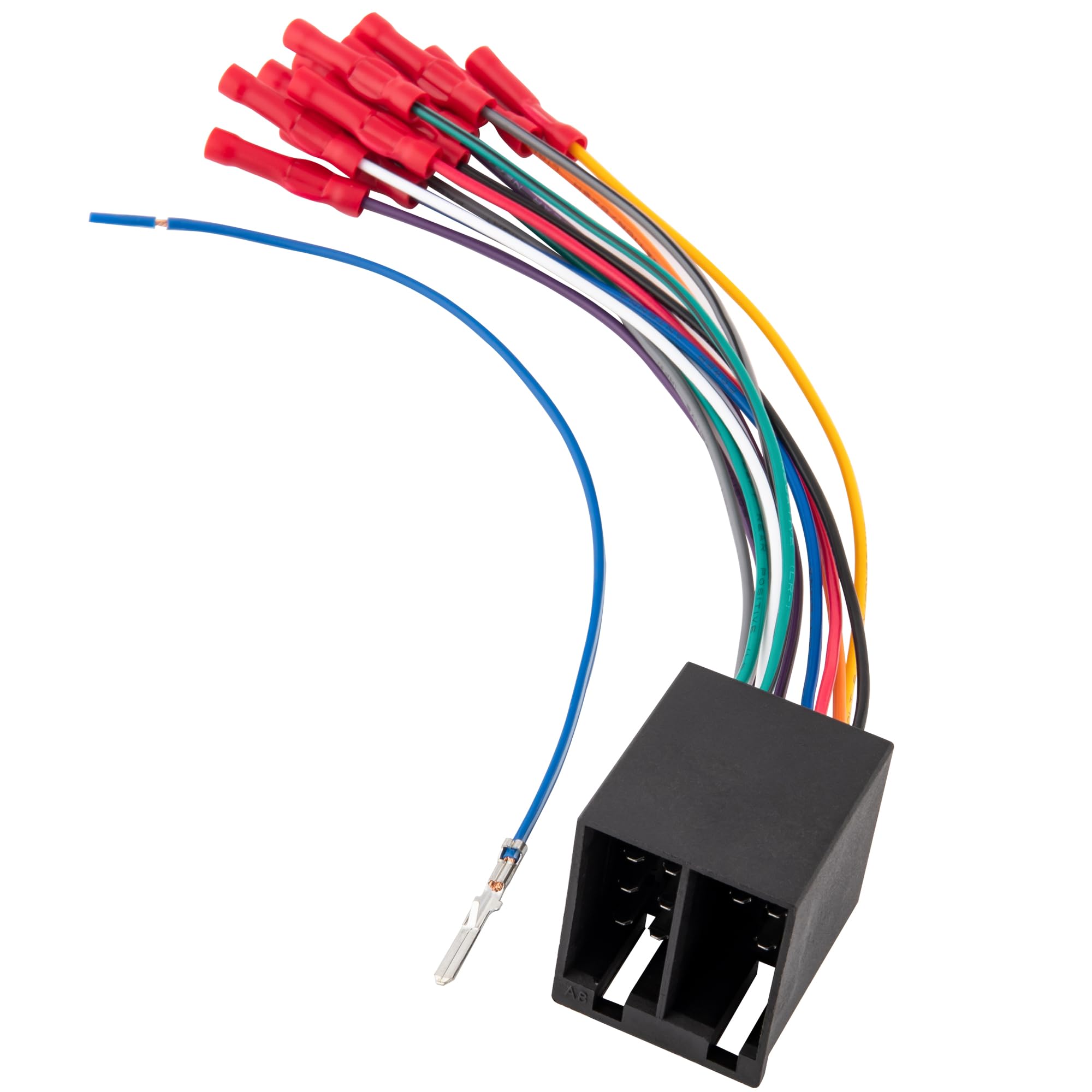 RED WOLF Car Radio 16 Pin ISO Wire Harness For Semi Truck Freightliner International Peterbilt Volvo Mack Kenworth Install After