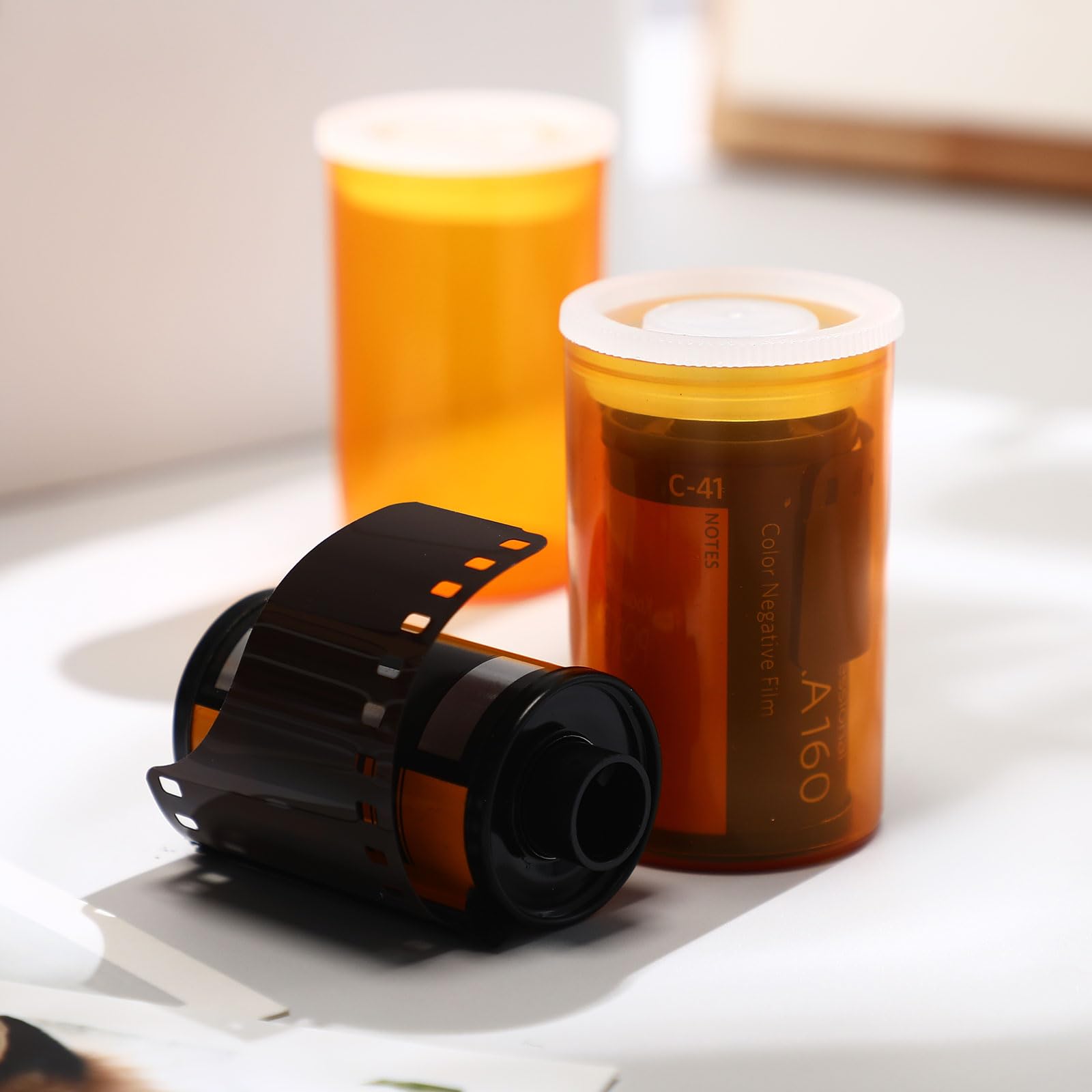 Jovitec 30 Pack Empty Pill Bottles With Lids Pill Container Plastic Medicine Bottle Plastic Vials For Storing Small Accessories, Prescription Medication, Vitamins, Film, Coins, Art Beads(Yellow)