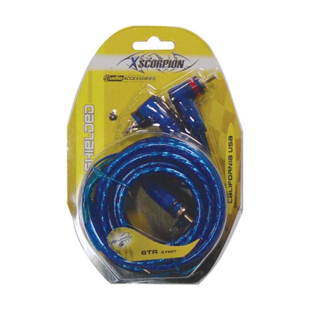 Xscorpion 6tr 6 Right Angle Tiple Shielded Rca Cables W/ Turn On Wire