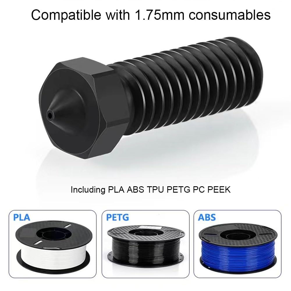 Hzdadeve Stainless Steel Nozzles 0.4Mm Thread Hardened Nozzles High Temperature Pointed Wear Resistant Nozzle For Anycubic Kobra