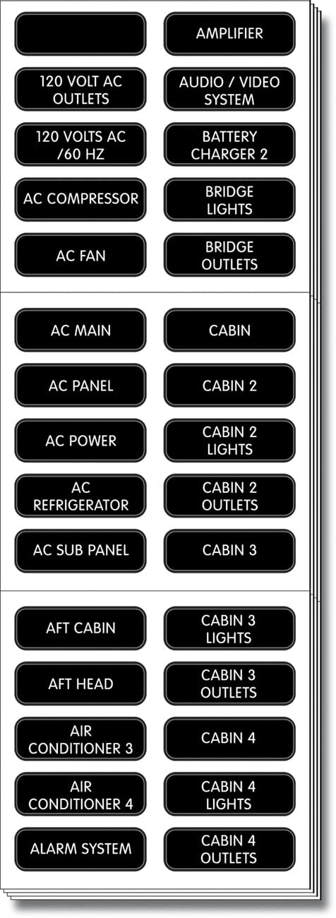 Blue Sea   8067 Bss Label Kit Ac Panel Extended (10Ea)