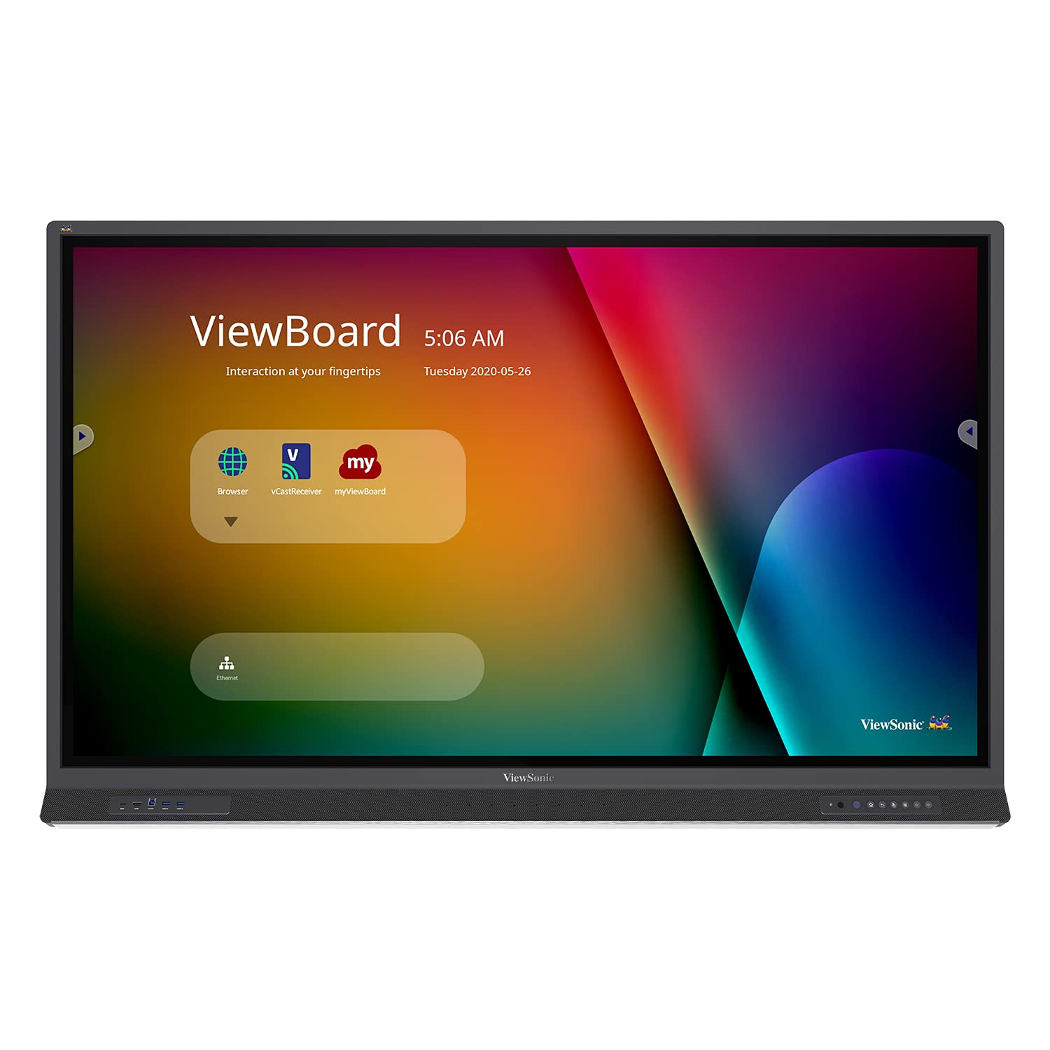 Viewsonic Ifp6552 65 Inch Viewboard 4K Interactive Flat Panel Display With 33 Point Touch, Integrated Microphone And Hdmi, Vga,