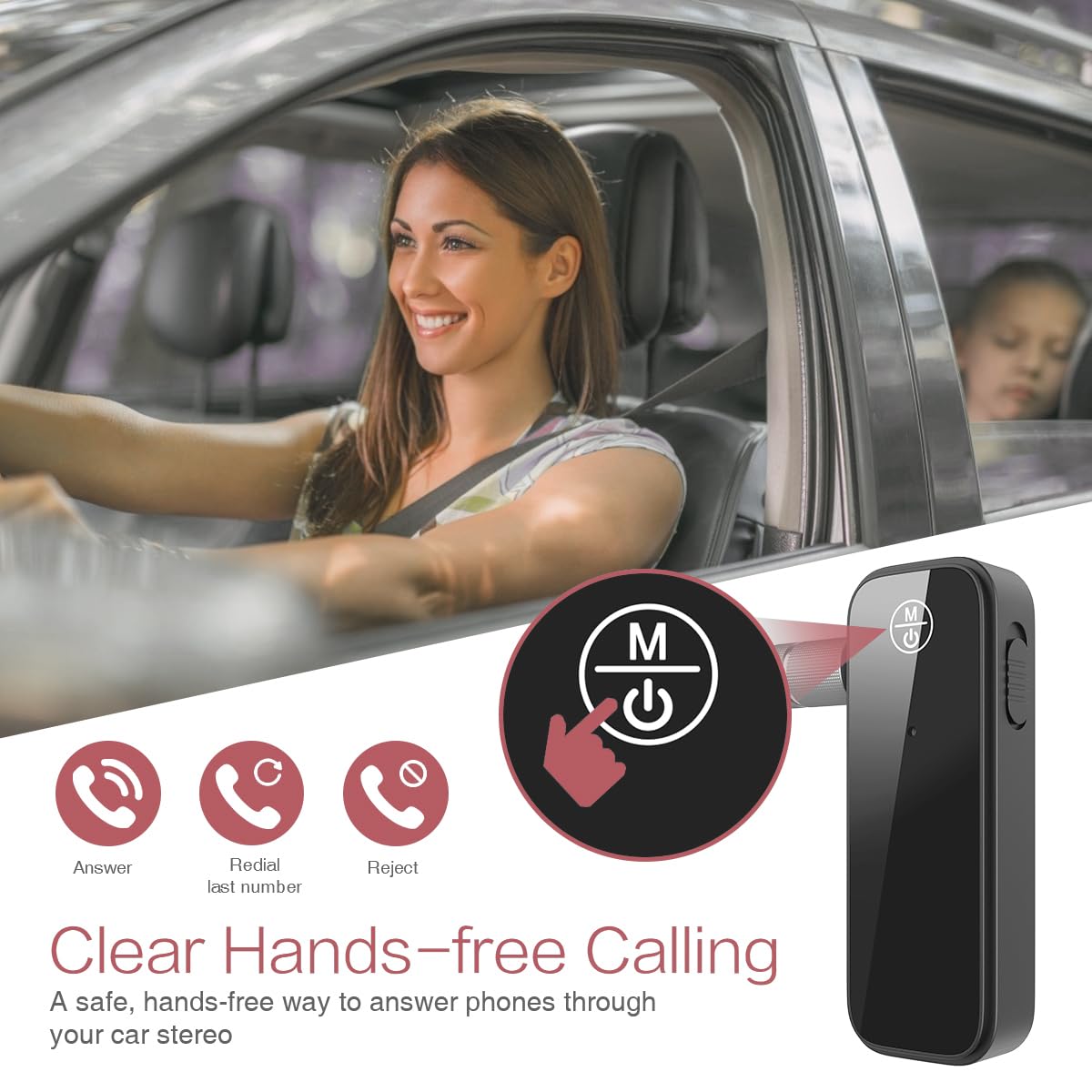 Loficoper Bluetooth Aux Adapter For Car, Bluetooth Receiver For Car, 2 In 1 Wireless Bluetooth Transmitter Receiver With 3.5Mm A