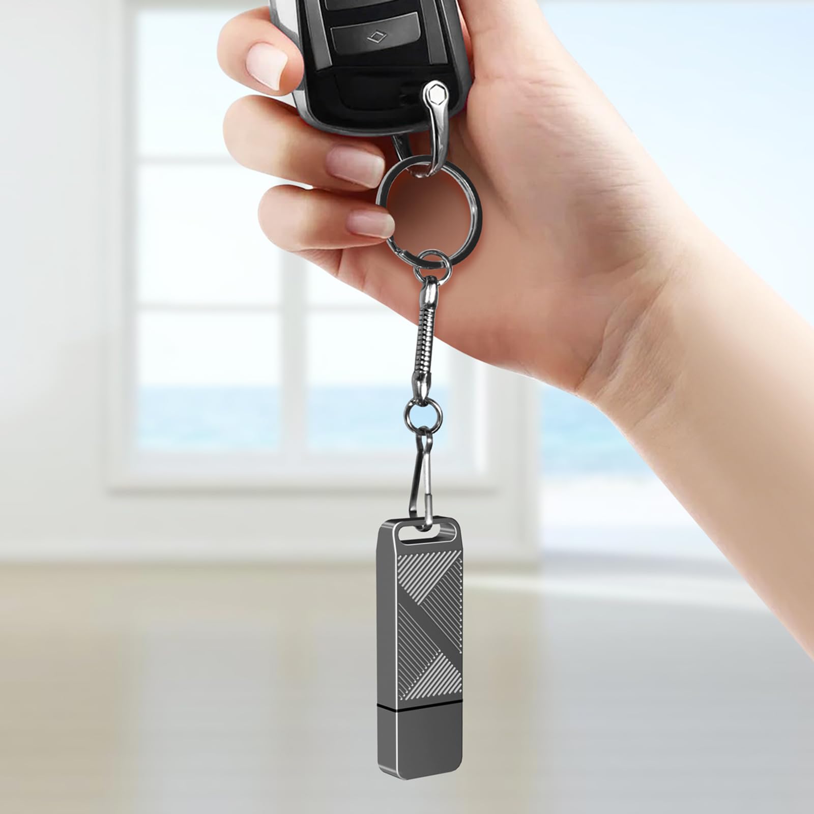 Eastbull 64Gb Exfat32 Usb 3.0 Flash Drive With A Usb C Adapter And Keychain, Fast Speed Thumb Drive Metal Pen Drive 64 G Memory Stick For Storage And Backup (Grey, With Usb C 3.0 Adapter, Keychain)