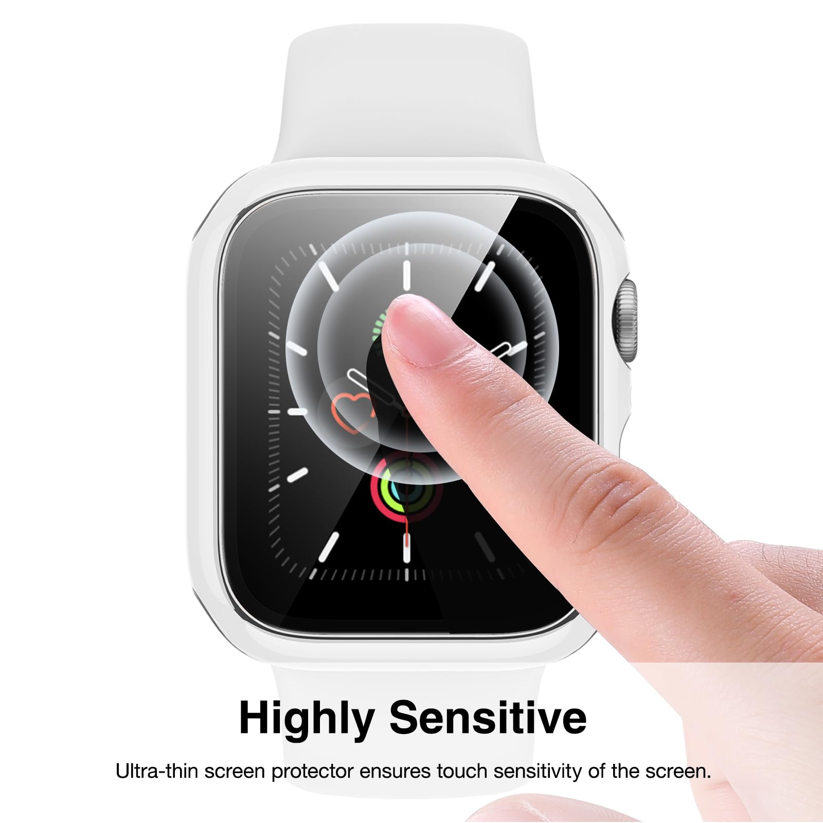 Lovrug 2 Pack Cases Compatible With Apple Watch Case 44Mm Se/Series 6/5/4 Built In Tempered Glass Screen Protector Ultra-Thin Bu