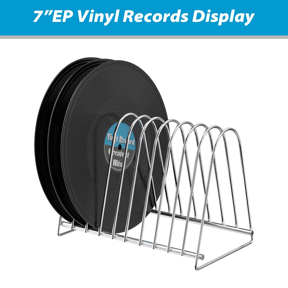 WEWU ROUNDS Record Stand CB-06 Stainless Steel for 10 Vinyl Records 7" EP 12" LP