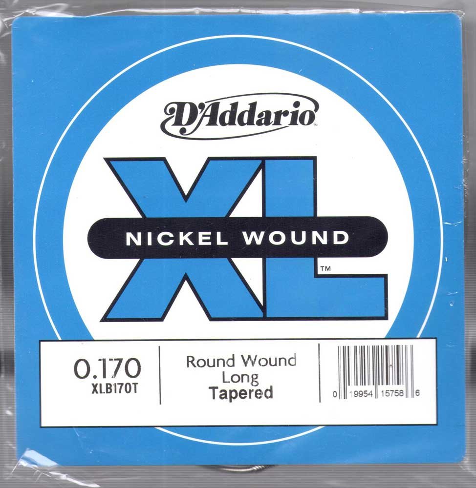 D'Addario Xlb170T Nickel Wound Bass Guitar Single String, Long Scale, .170, Tapered