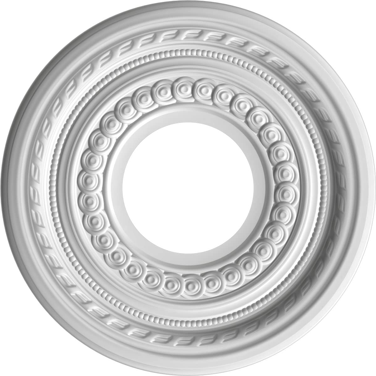 Ekena Millwork 10''Od X 3 1/2''Id X 3/4''P Cole Thermoformed Pvc Ceiling Medallion (Fits Canopies Up To 4 1/4''), Textured Metal