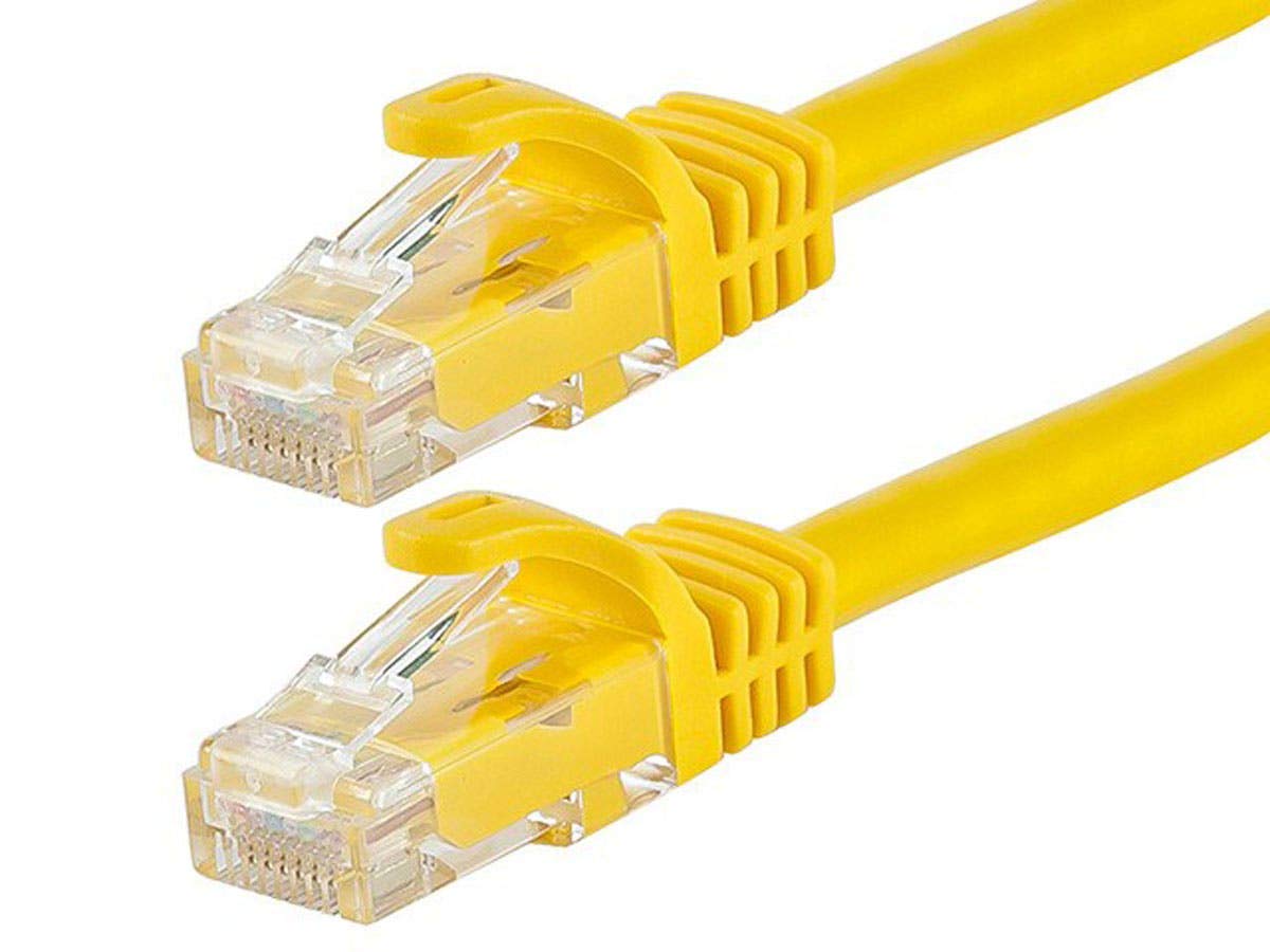 Monoprice Cat6 10Ft Yellow Patch Cable Utp 24Awg 550Mhz Pure Bare Copper Snagless Rj45 Flexboot Series Ethernet Cable
