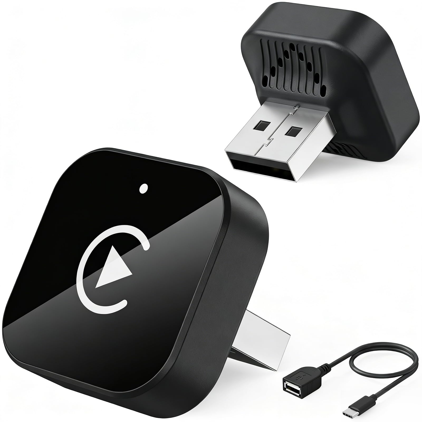 (2026 Upgraded) 2 in 1 Wireless CarPlay Adapter for Apple iPhone&Android