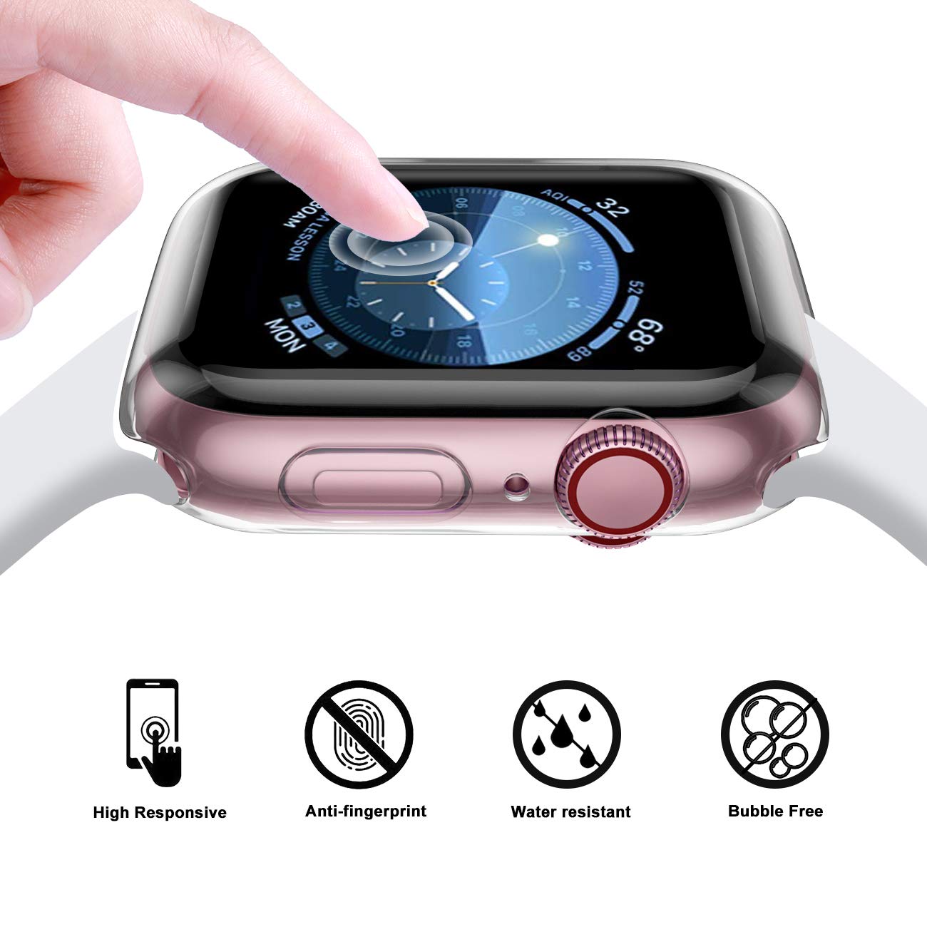 Geak 3 Pack Case Compatible With Apple Watch 41Mm 45Mm,Soft Hd High Sensitivity Screen Protector With Tpu All Around Anti Fall B