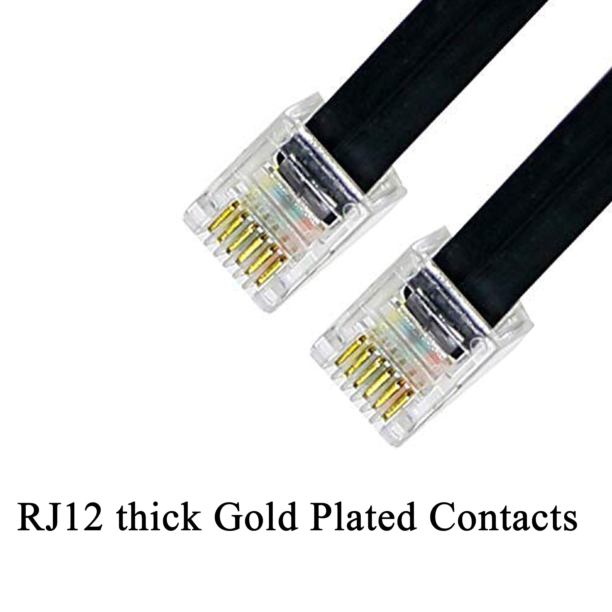 Hpwfhplf Telephone Wires, 2Pcs 10 Feet 6P6C Telephone Cord Cable For Landline Phones, Rj12 Male To Male Coiled Wire (Straight 6P